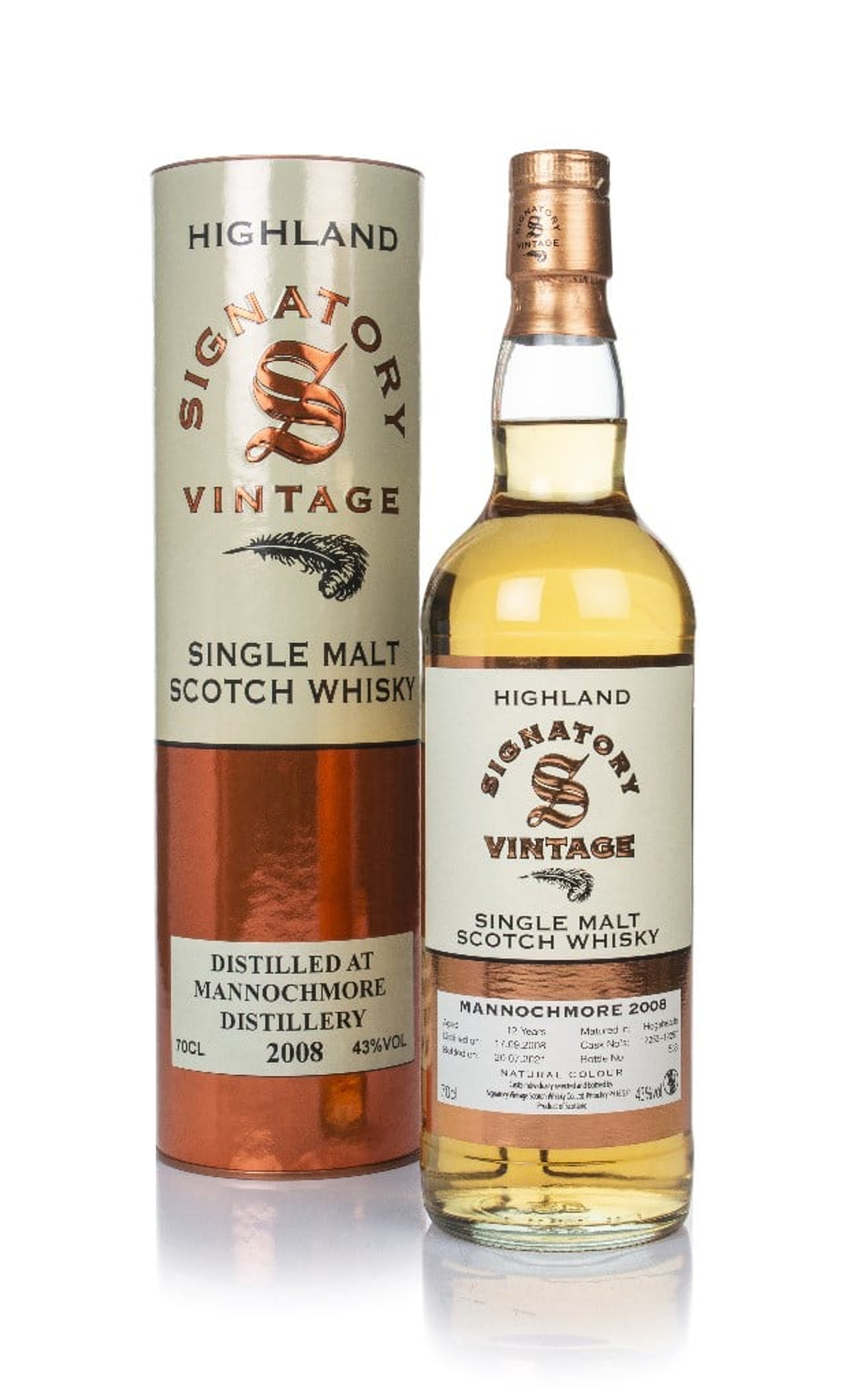 Mannochmore 12 Year Old 2008 (casks 12253 & 12257) - Signatory 70cl