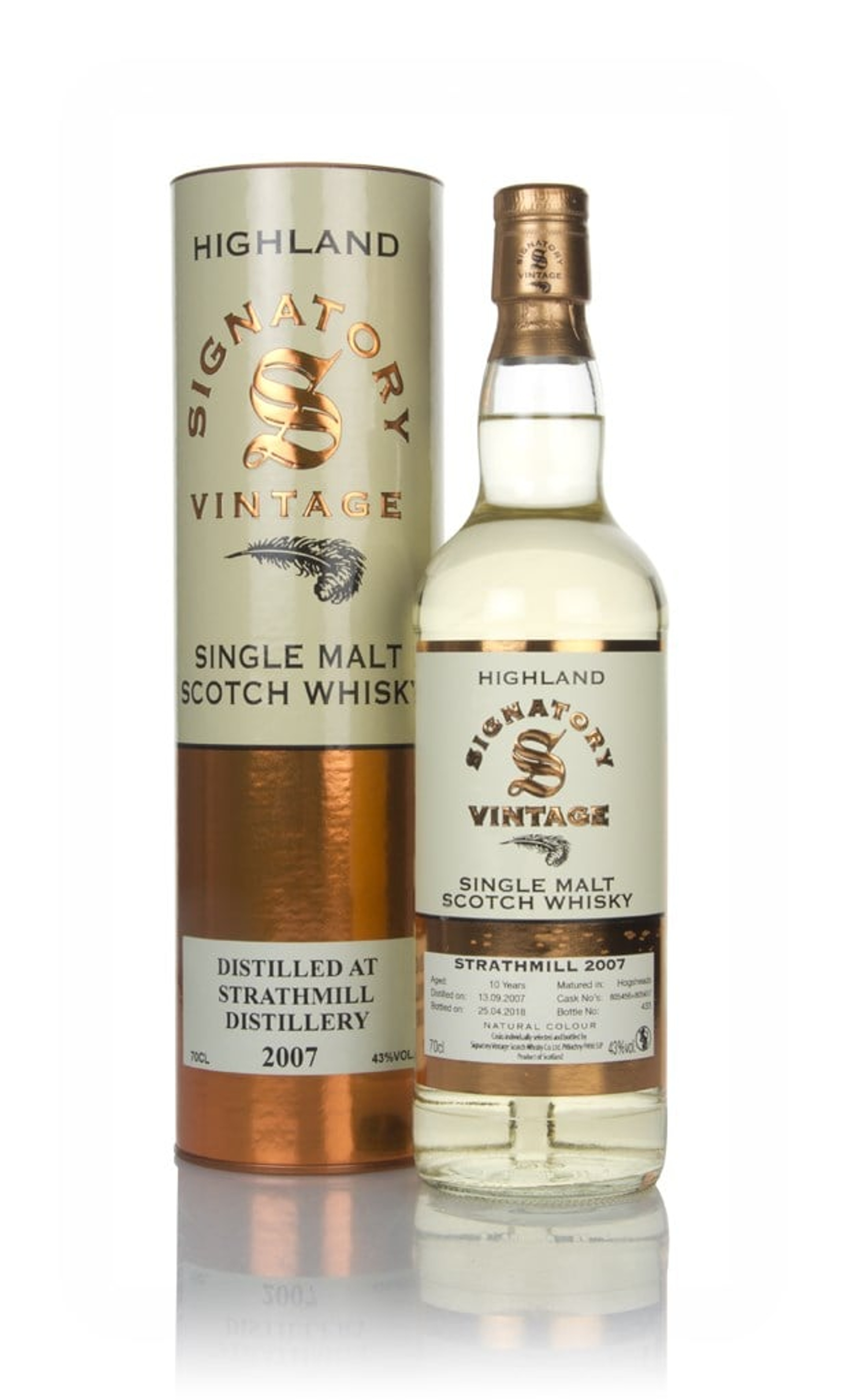 Strathmill 10 Year Old 2007 (casks 805456 & 805457) - Signatory 70cl