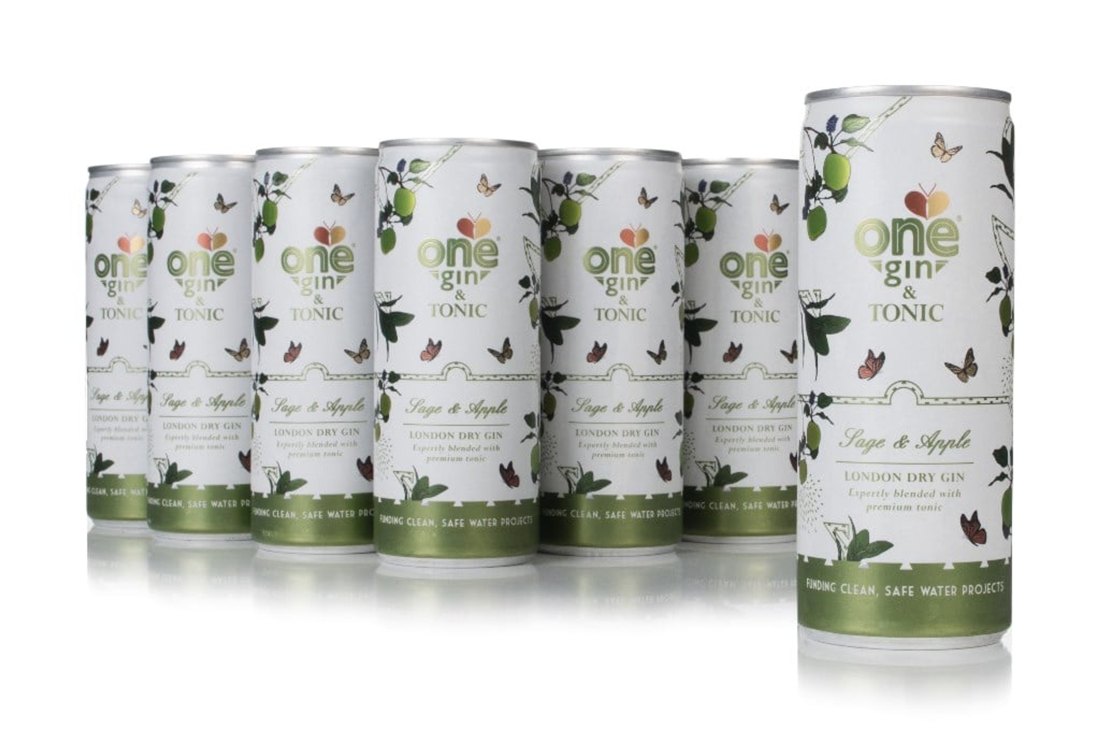 One Gin & Tonic – Sage & Apple (12 x 250ml) 300cl
