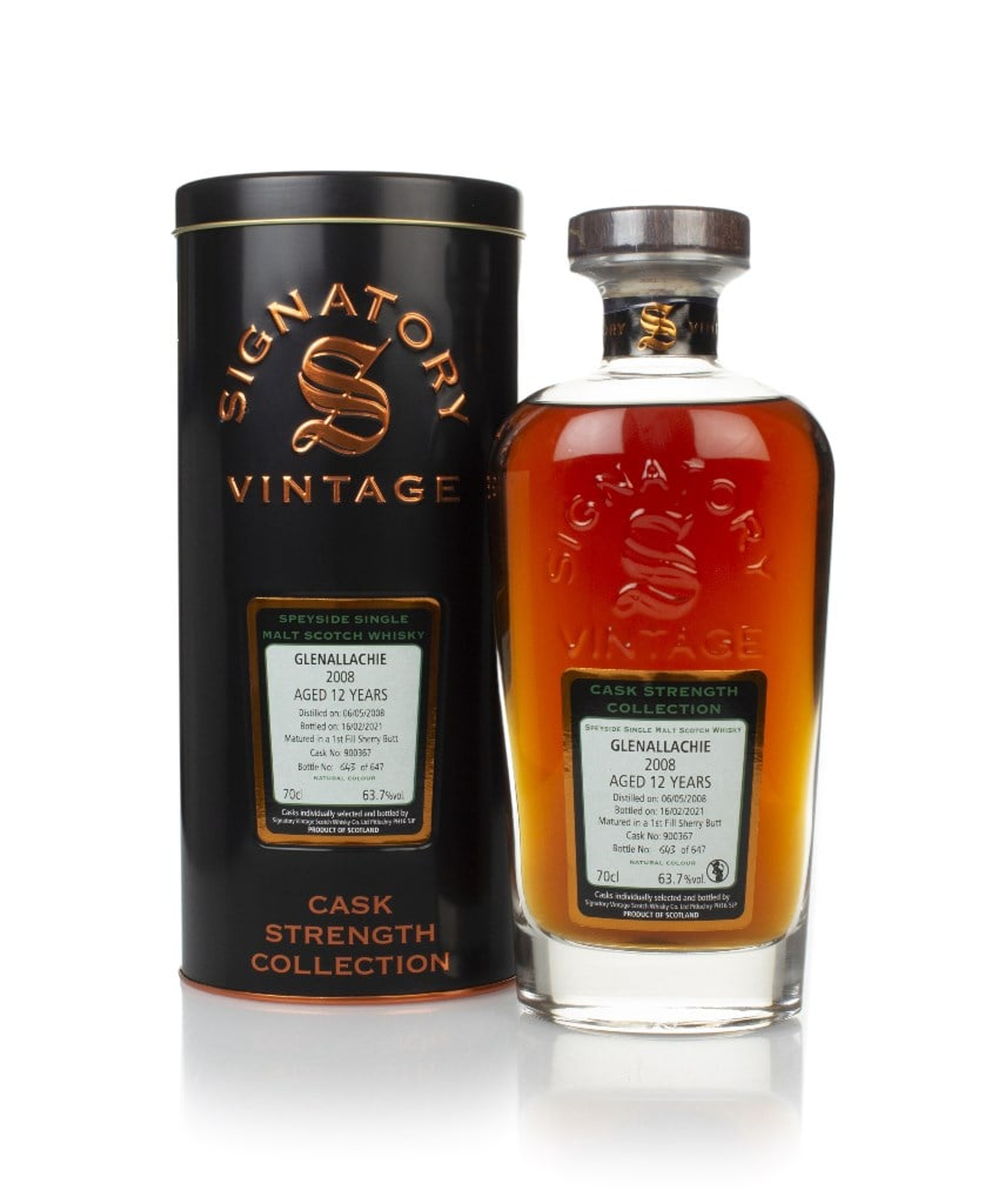Glenallachie 12 Year Old 2008 (cask 900367) - Cask Strength Collection (Signatory) 70cl