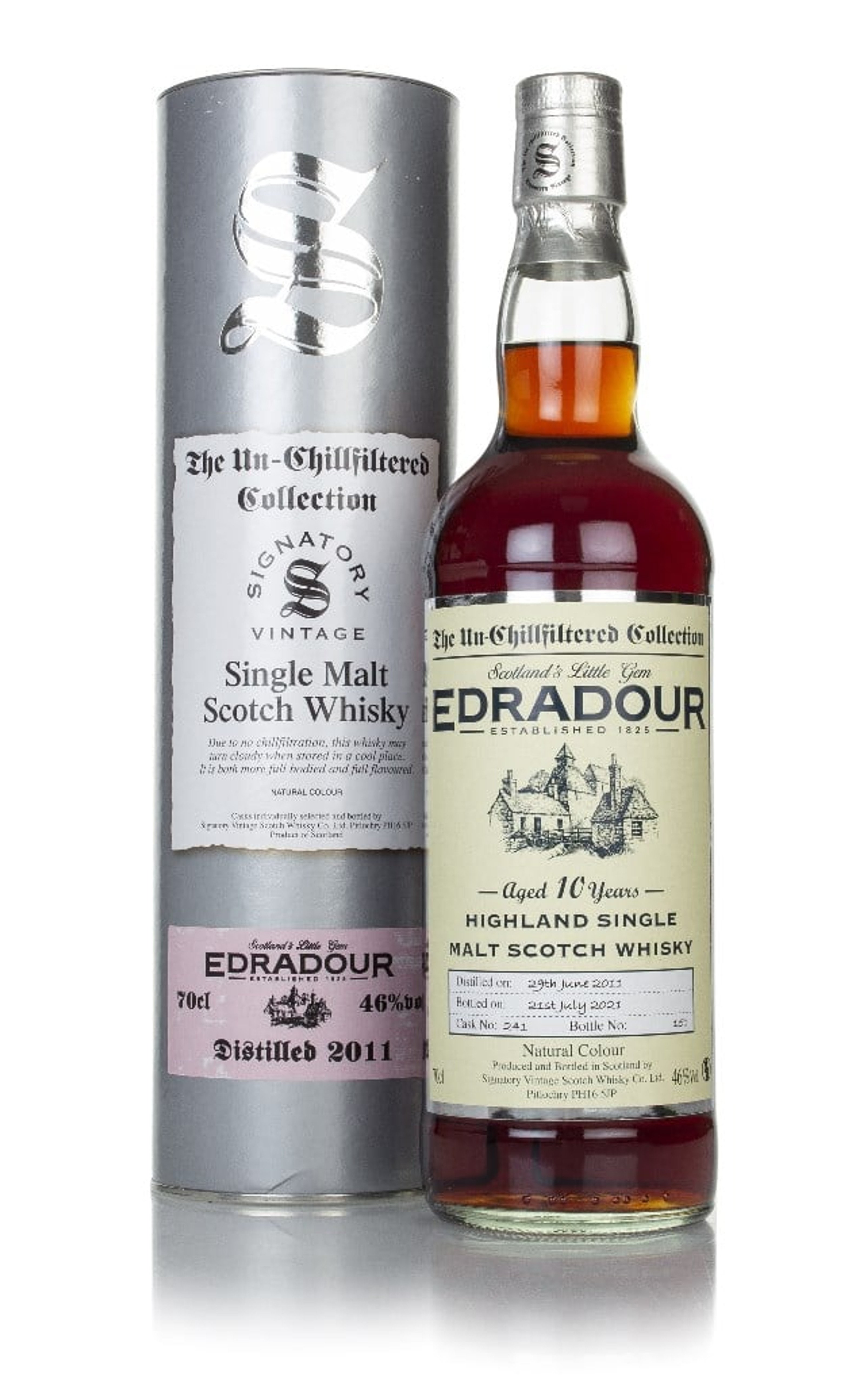Edradour 10 Year Old 2011 (cask 241) - Un-Chillfiltered Collection (Signatory) 70cl