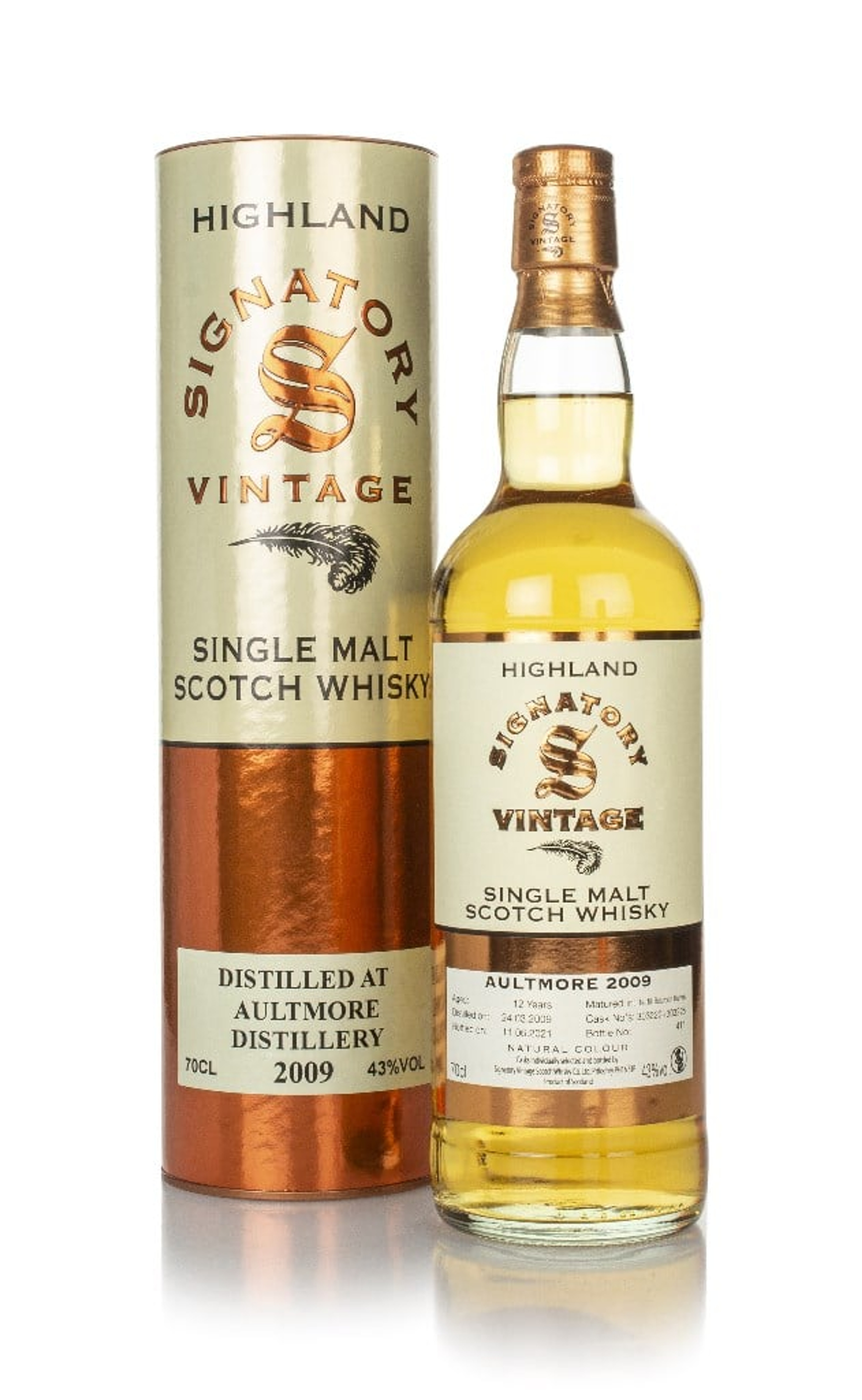 Aultmore 12 Year Old 2009 (casks 303222 & 303225) - Signatory 70cl