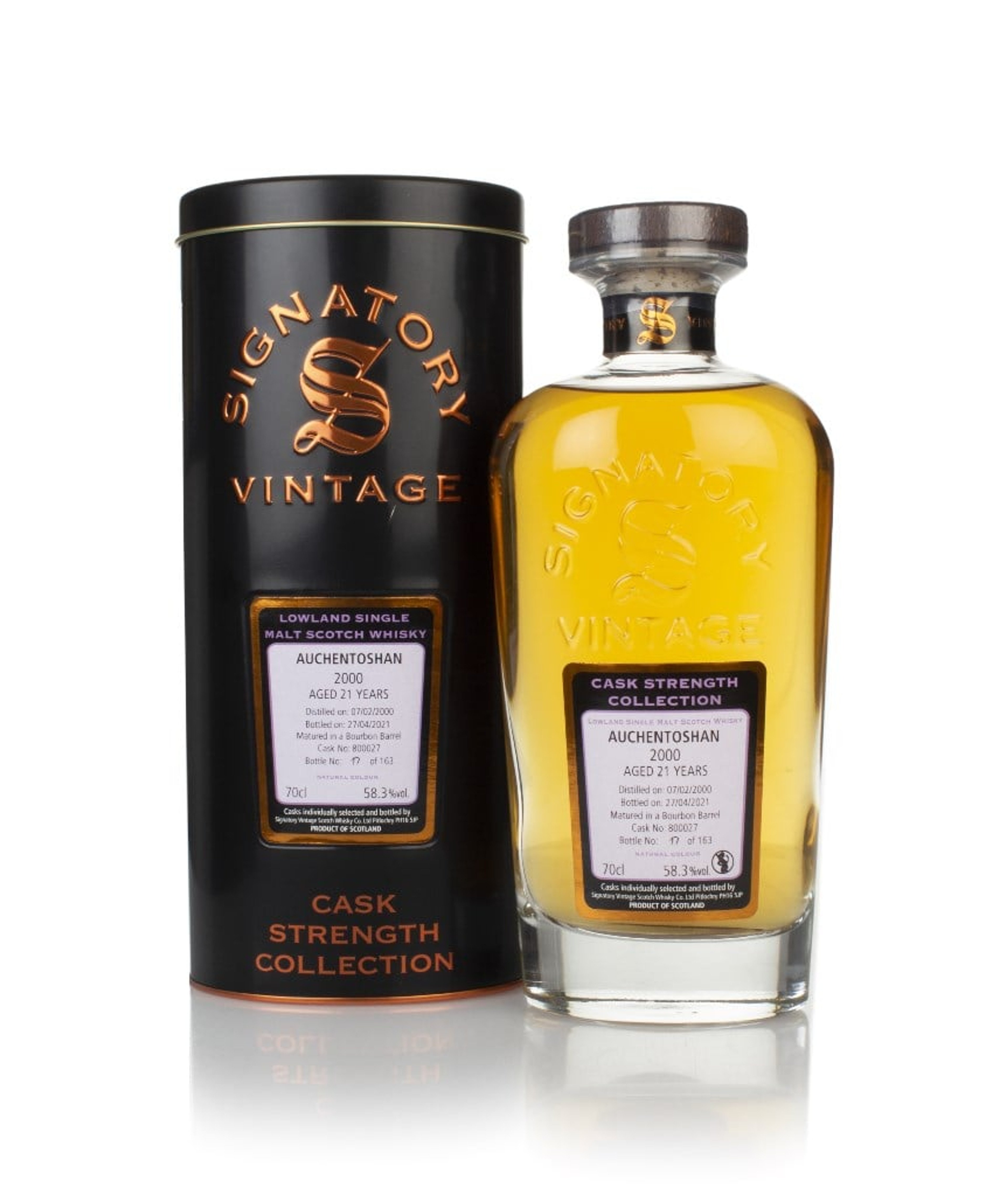 Auchentoshan 21 Year Old 2000 (cask 800027) - Cask Strength Collection (Signatory) 70cl