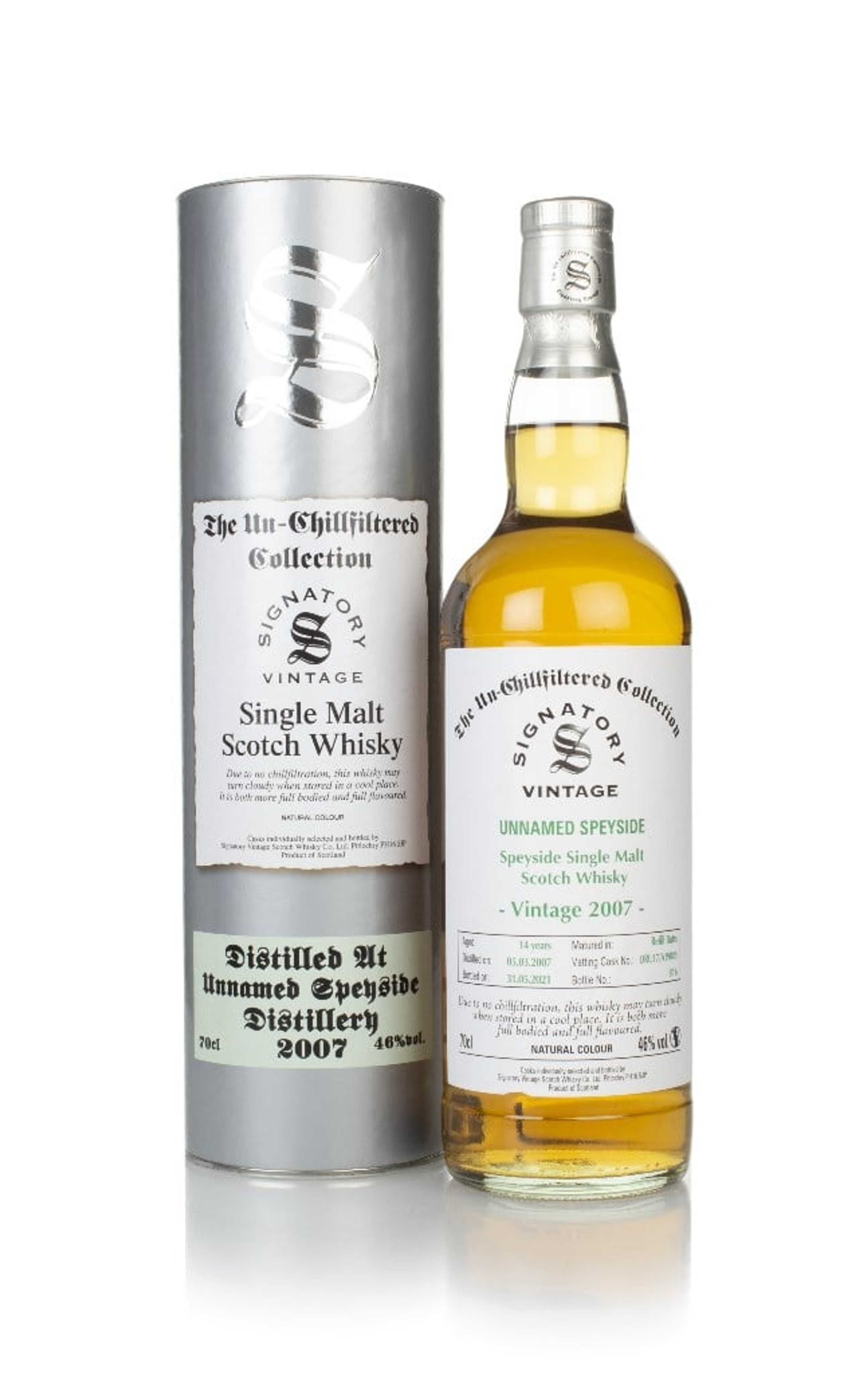 Unnamed Speyside 13 Year Old 2007 (cask DRU17/A190#9) - Un-Chillfiltered Collection (Signatory) 70cl