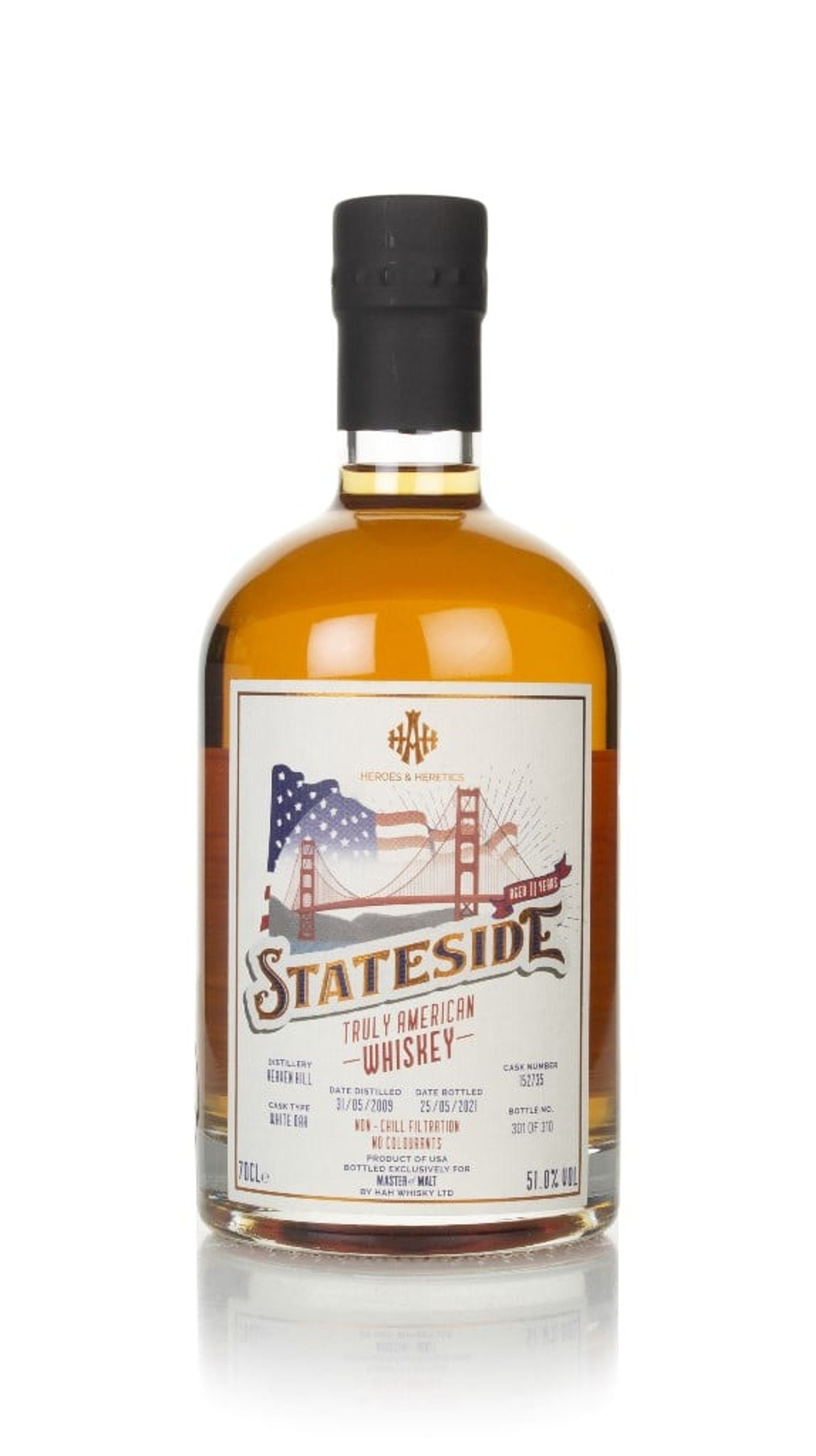 Heaven Hill 11 Year Old 2009 (cask 152735) - Stateside (Heroes & Heretics) - Master of Malt Exclusive 70cl