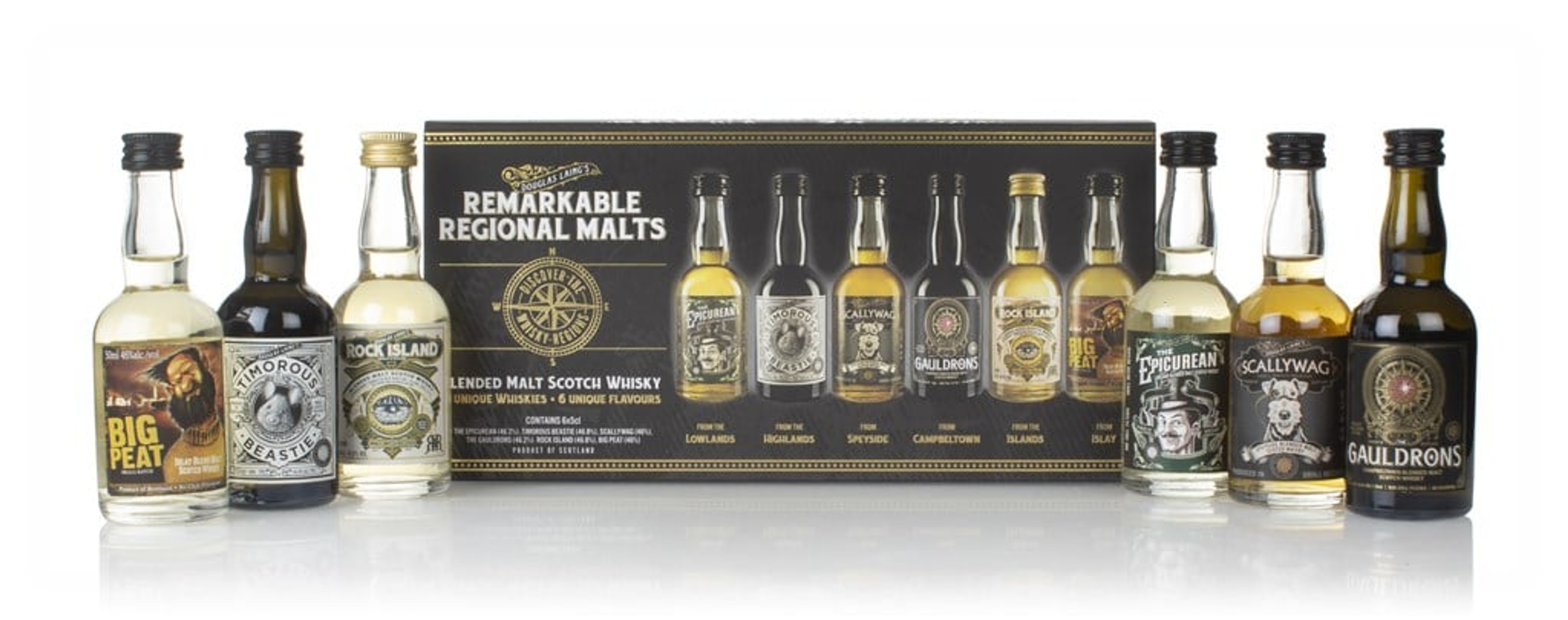 Douglas Laing's Remarkable Regional Malts Gift Pack (6 x 50ml) 30cl