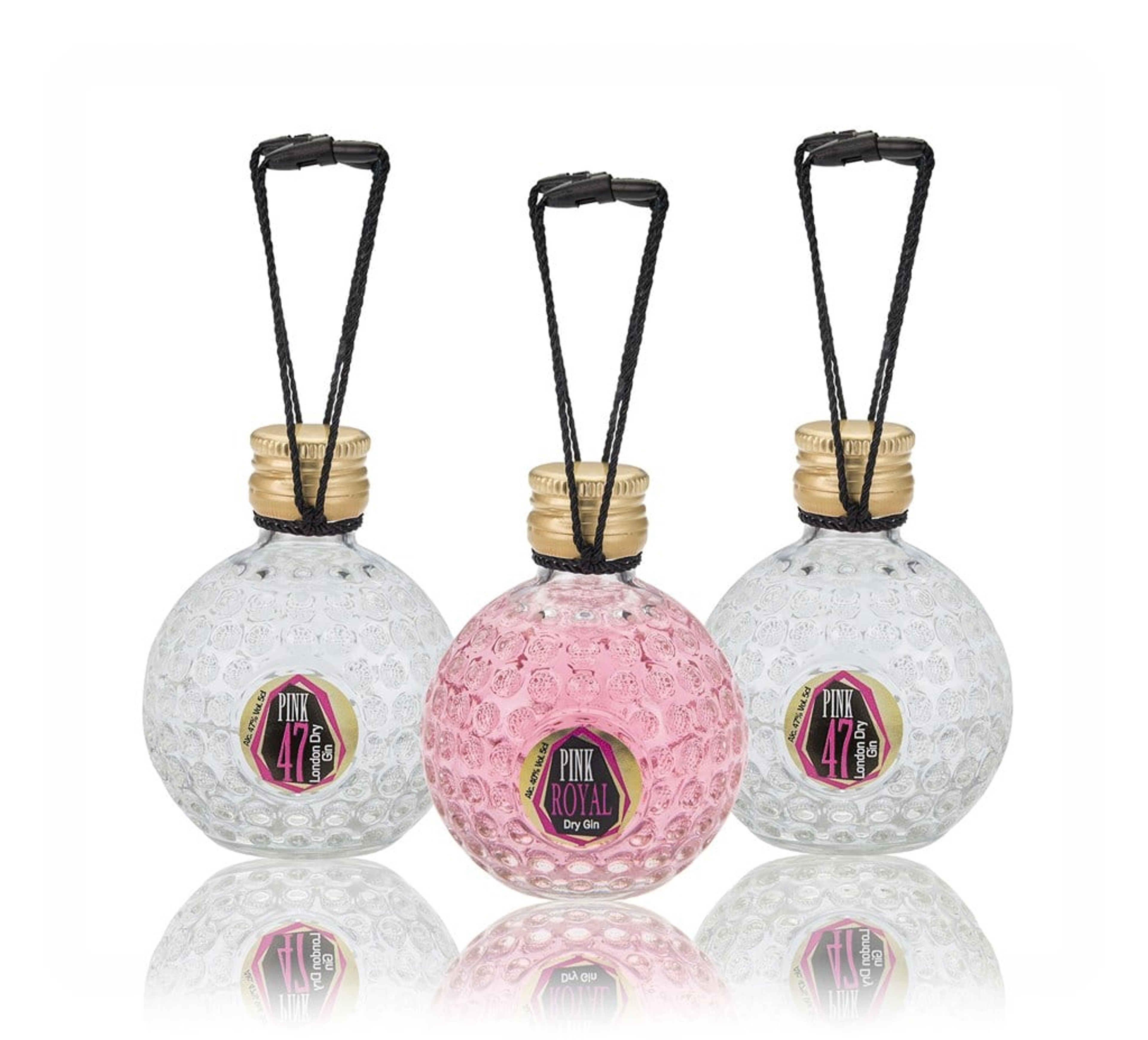 Pink 47 & Pink Royal Premium Glass Baubles Set (3 x 50ml) 15cl