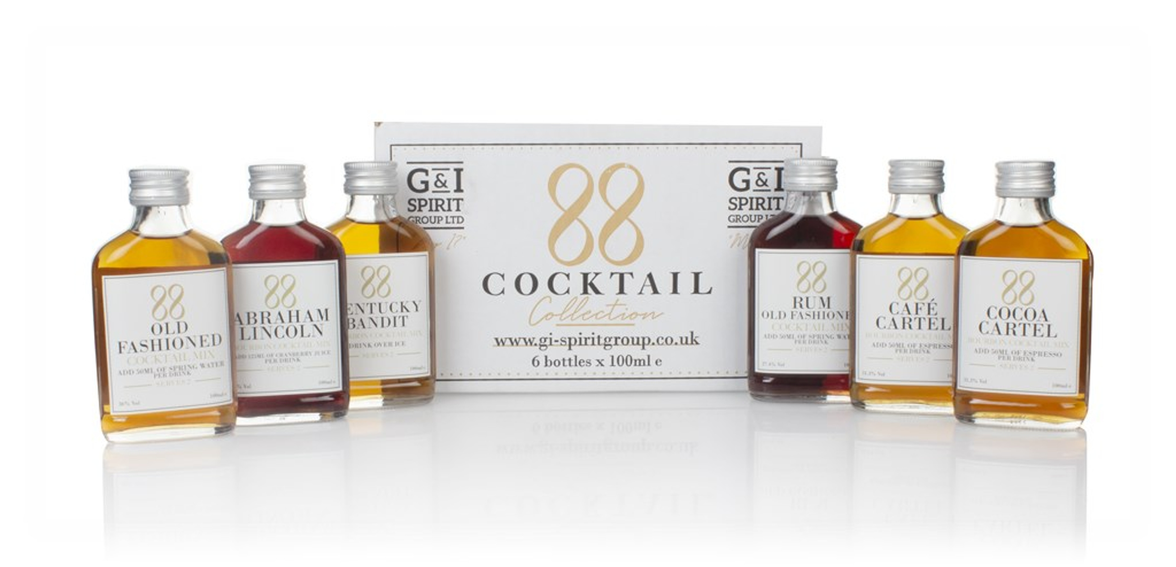 88 Cocktail Whisky, Bourbon, & Rum Cocktail Collection (6 x 100ml) 60cl