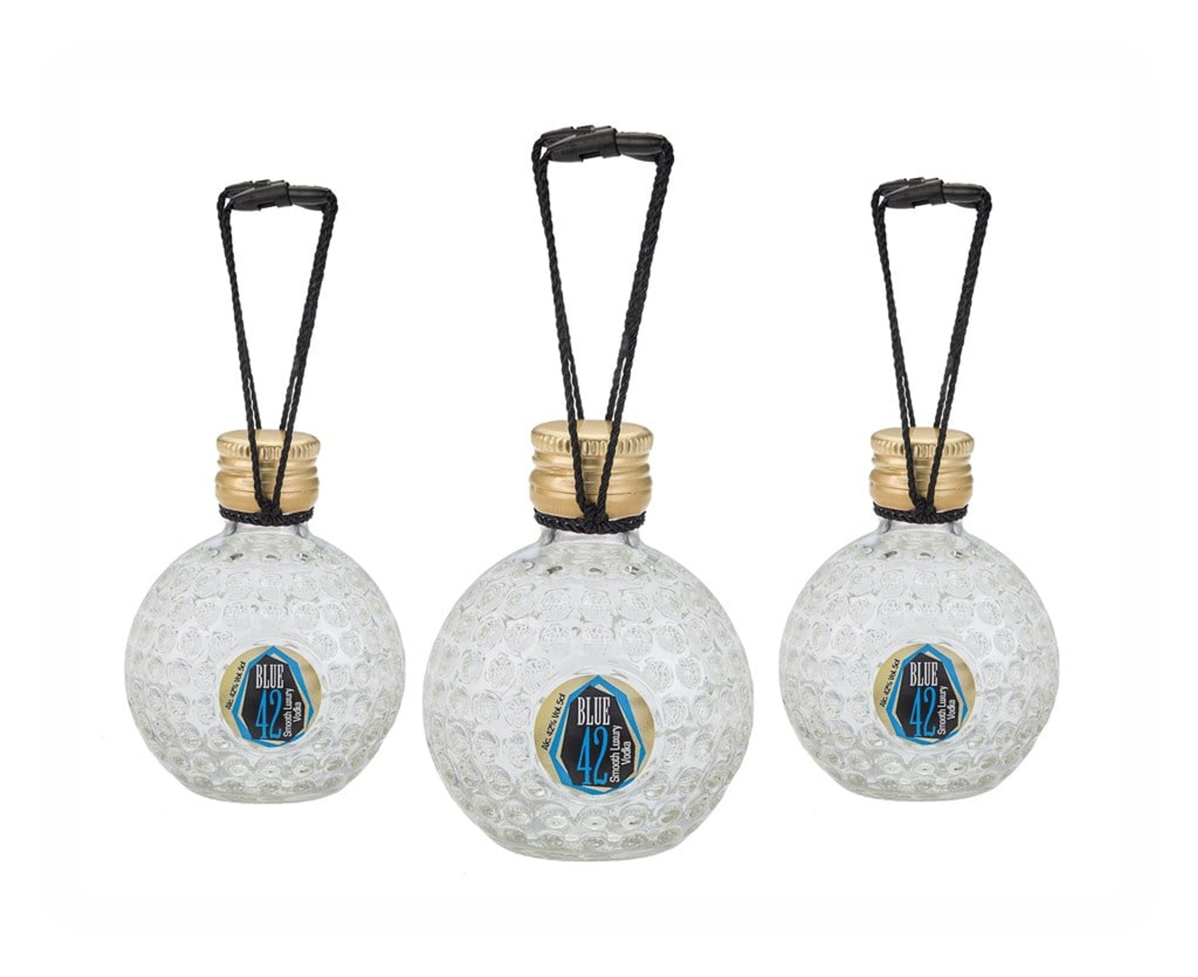 Blue 42 Luxurious Glass Vodka Bauble Set (3 x 50ml) 15cl