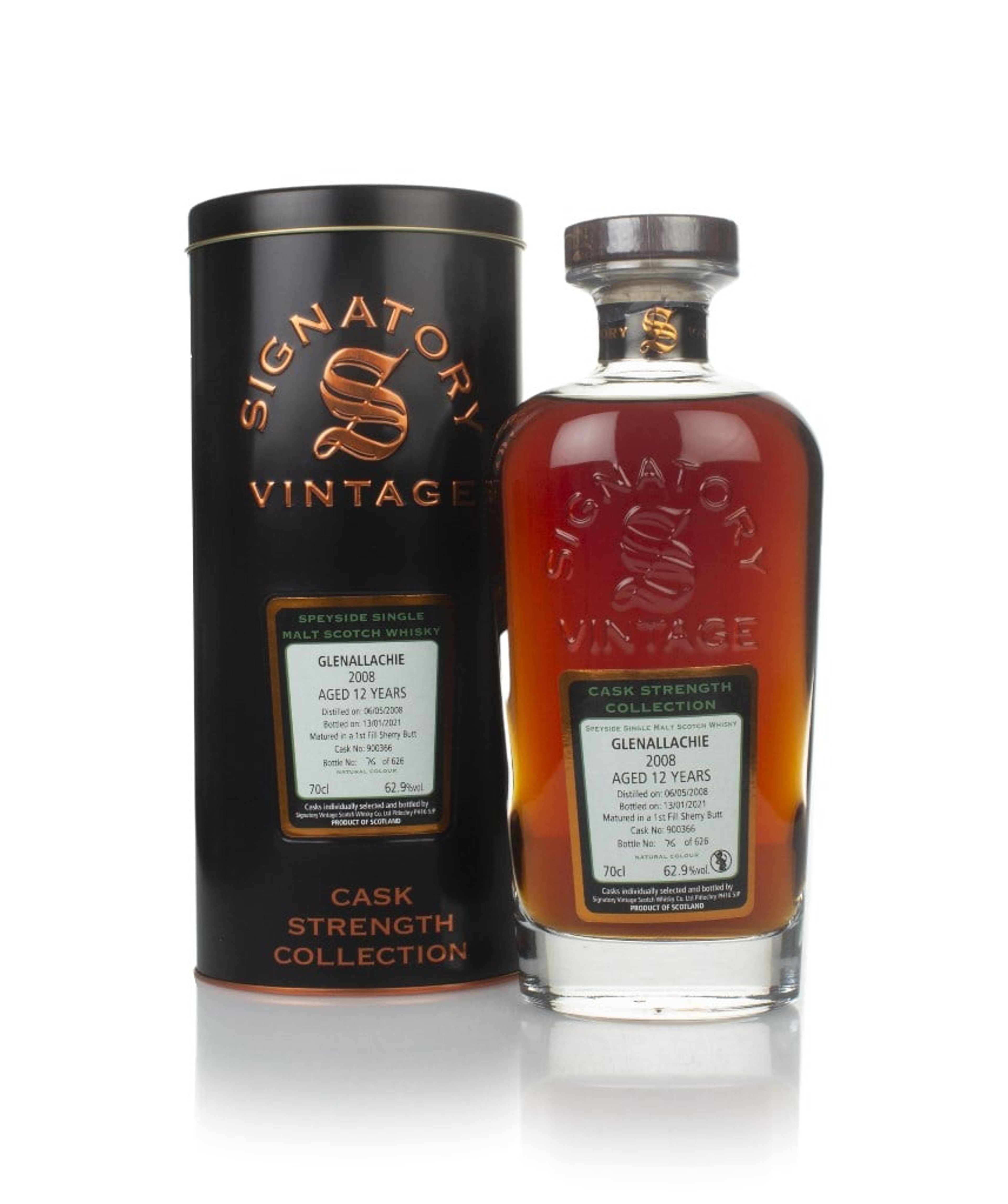 Glenallachie 12 Year Old 2008 (cask 900366) - Cask Strength Collection (Signatory) 70cl