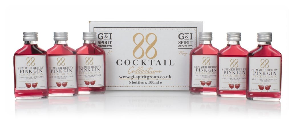 88 Cocktail Summer Berry Pink Gin Cocktail Mix (6 x 100ml) 60cl