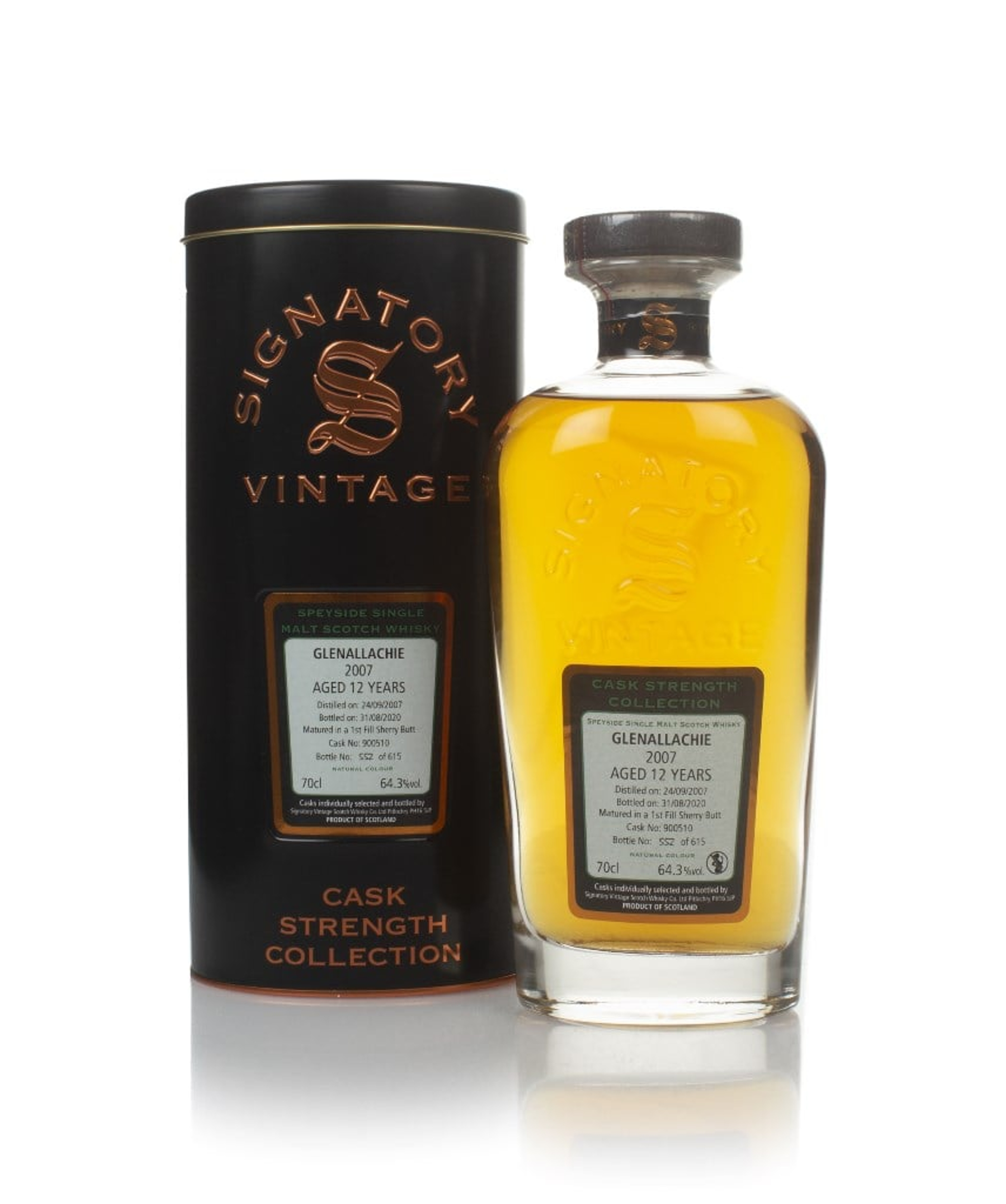 Glenallachie 12 Year Old 2007 (cask 900510) - Cask Strength Collection (Signatory) 70cl