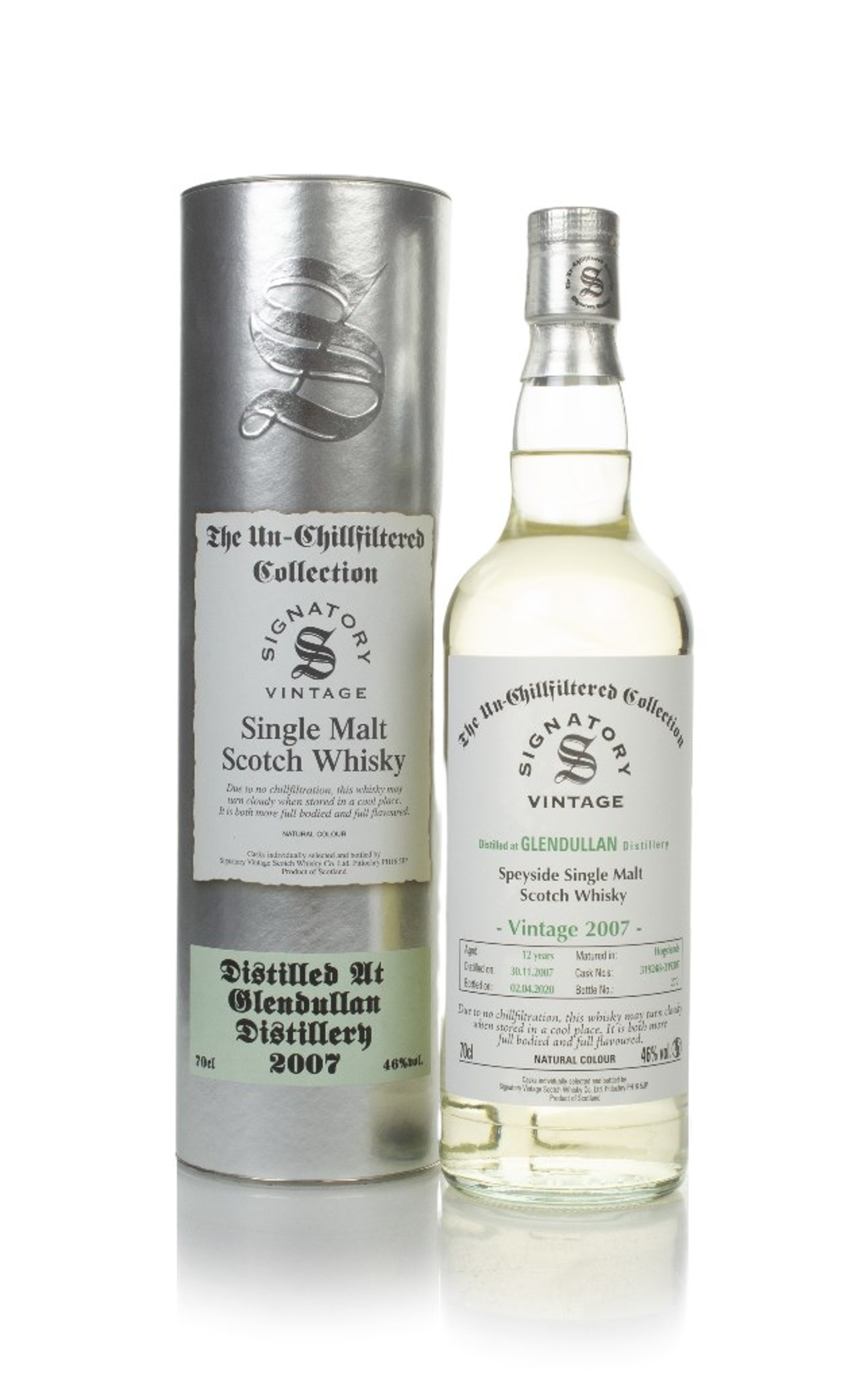 Glendullan 12 Year Old 2007 (casks 319248 & 319307) - Un-Chillfiltered Collection (Signatory) 70cl