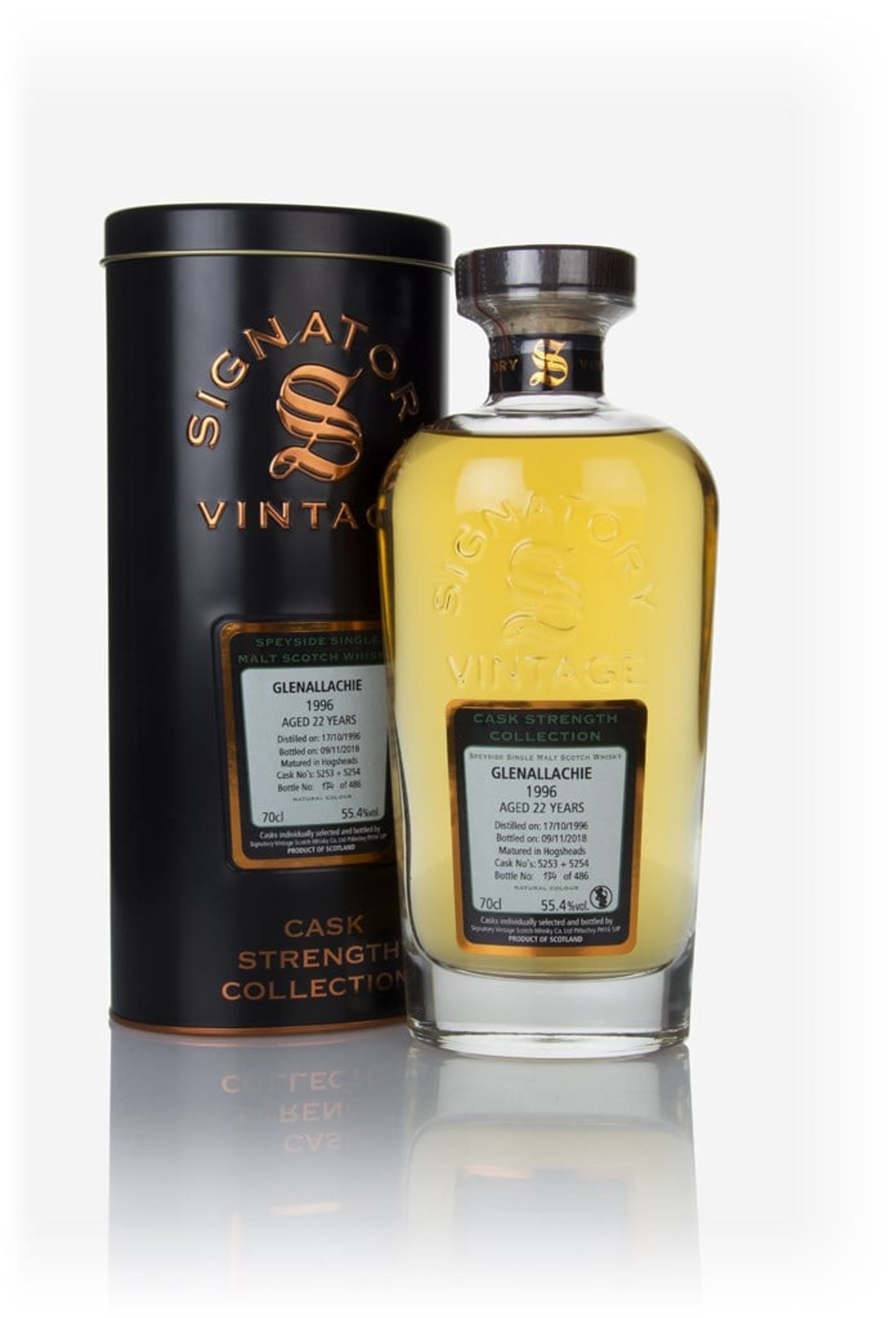Glenallachie 22 Year Old 1996 (casks 5253 & 5254) - Cask Strength Collection (Signatory) 70cl