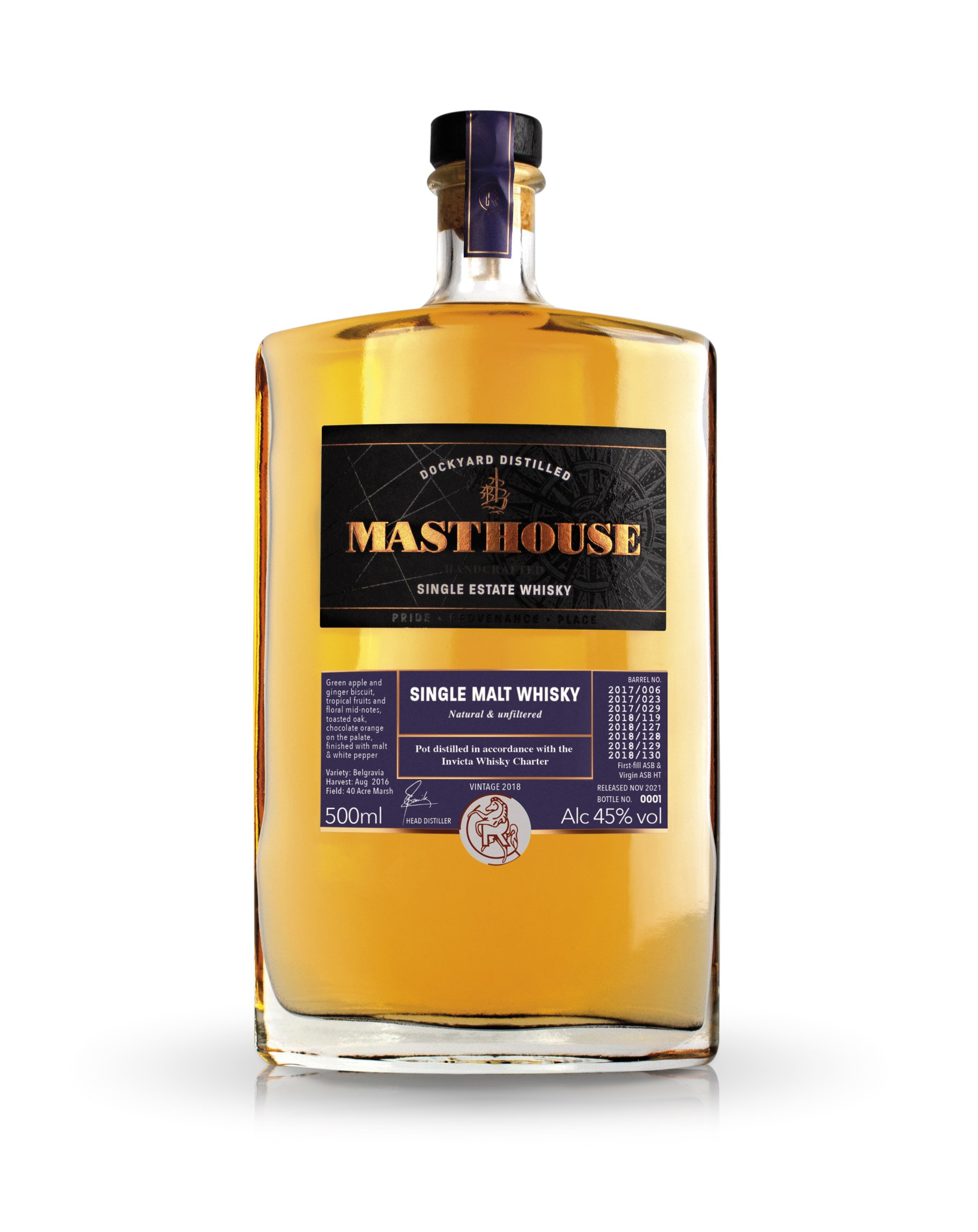 Masthouse Single Malt (Double Pot Distilled) 50cl