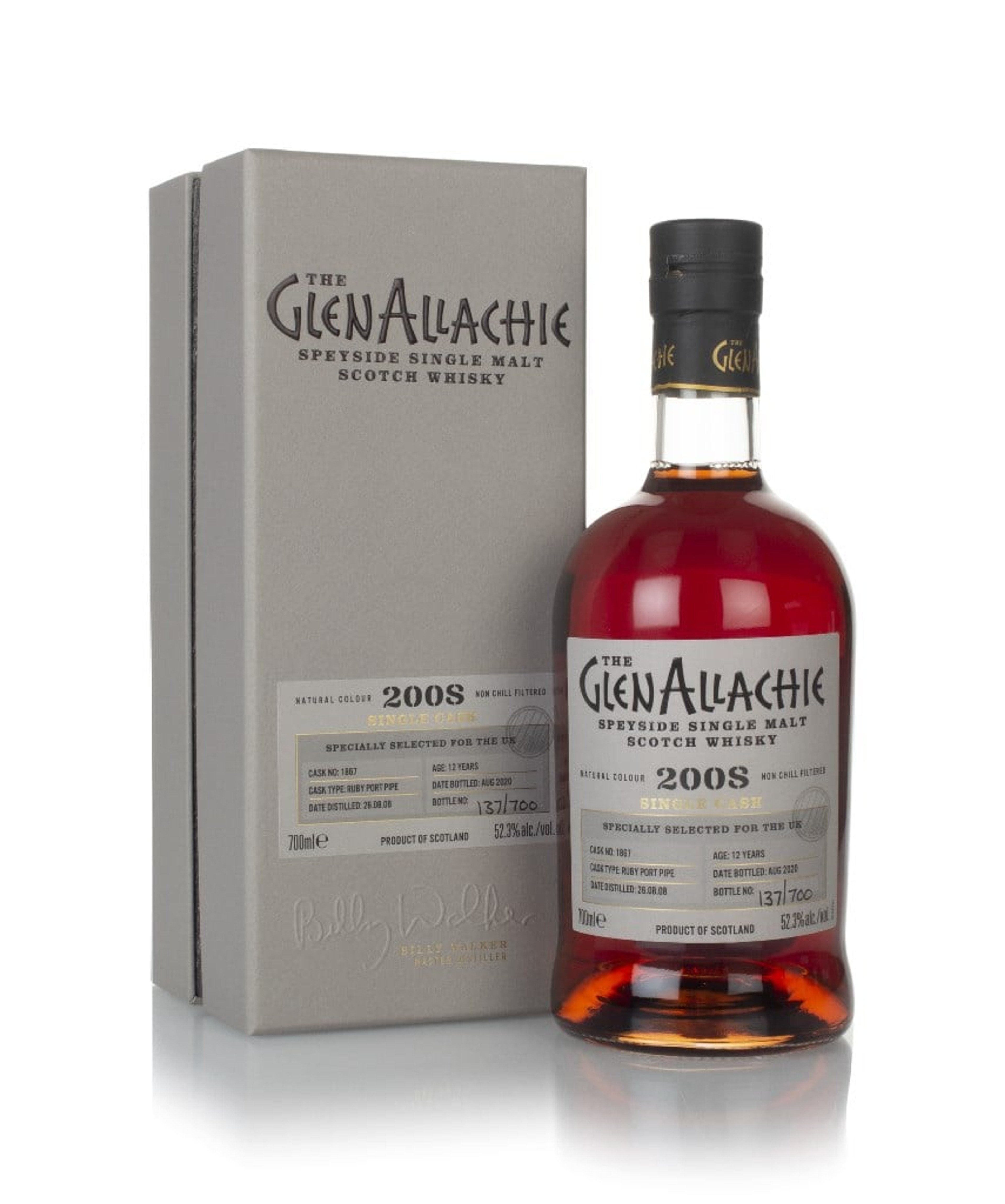 GlenAllachie 12 Year Old 2008 (cask 1867) - Single Cask 70cl
