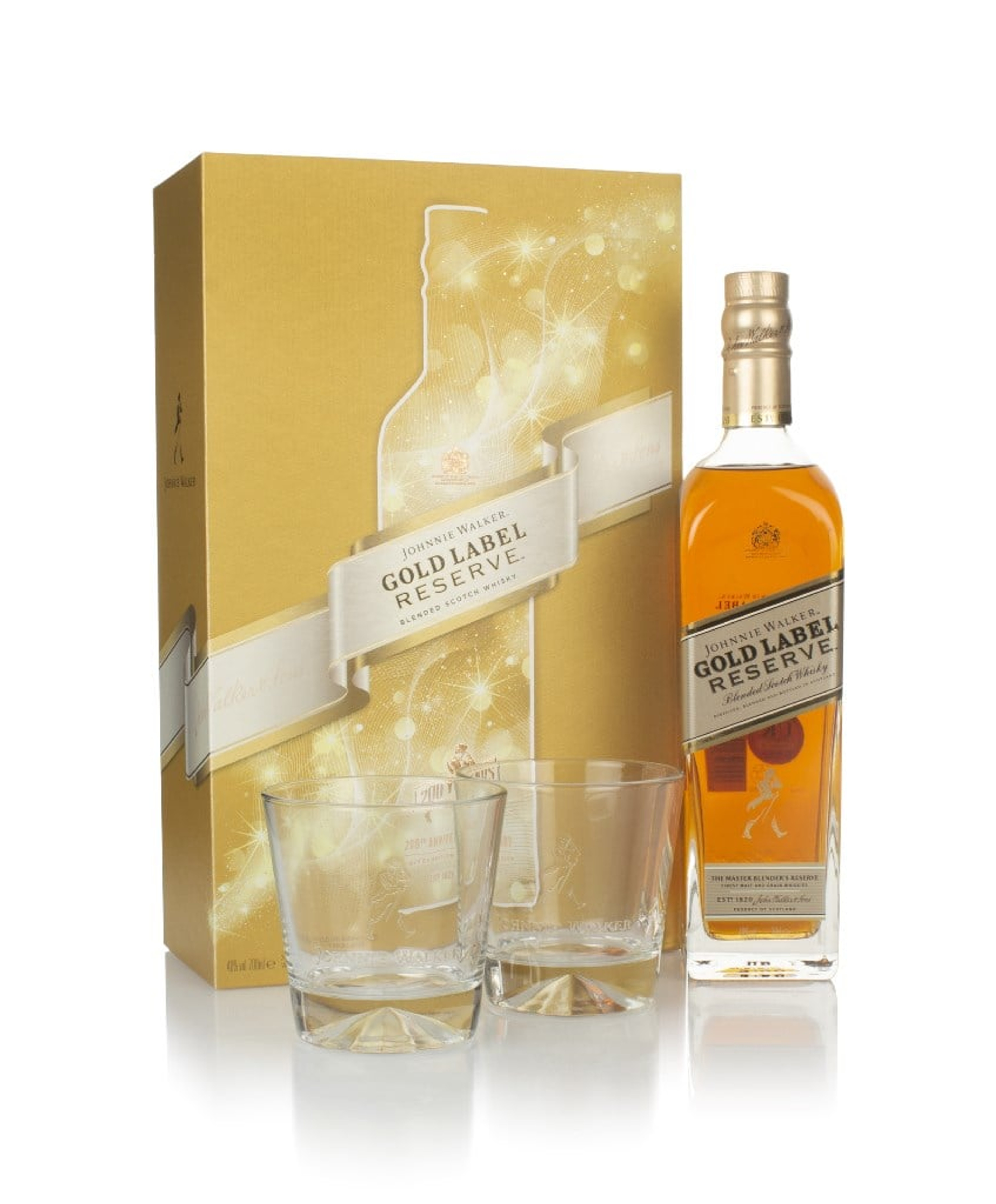Johnnie Walker Gold Label Reserve Gift Pack with 2x Glasses 70cl