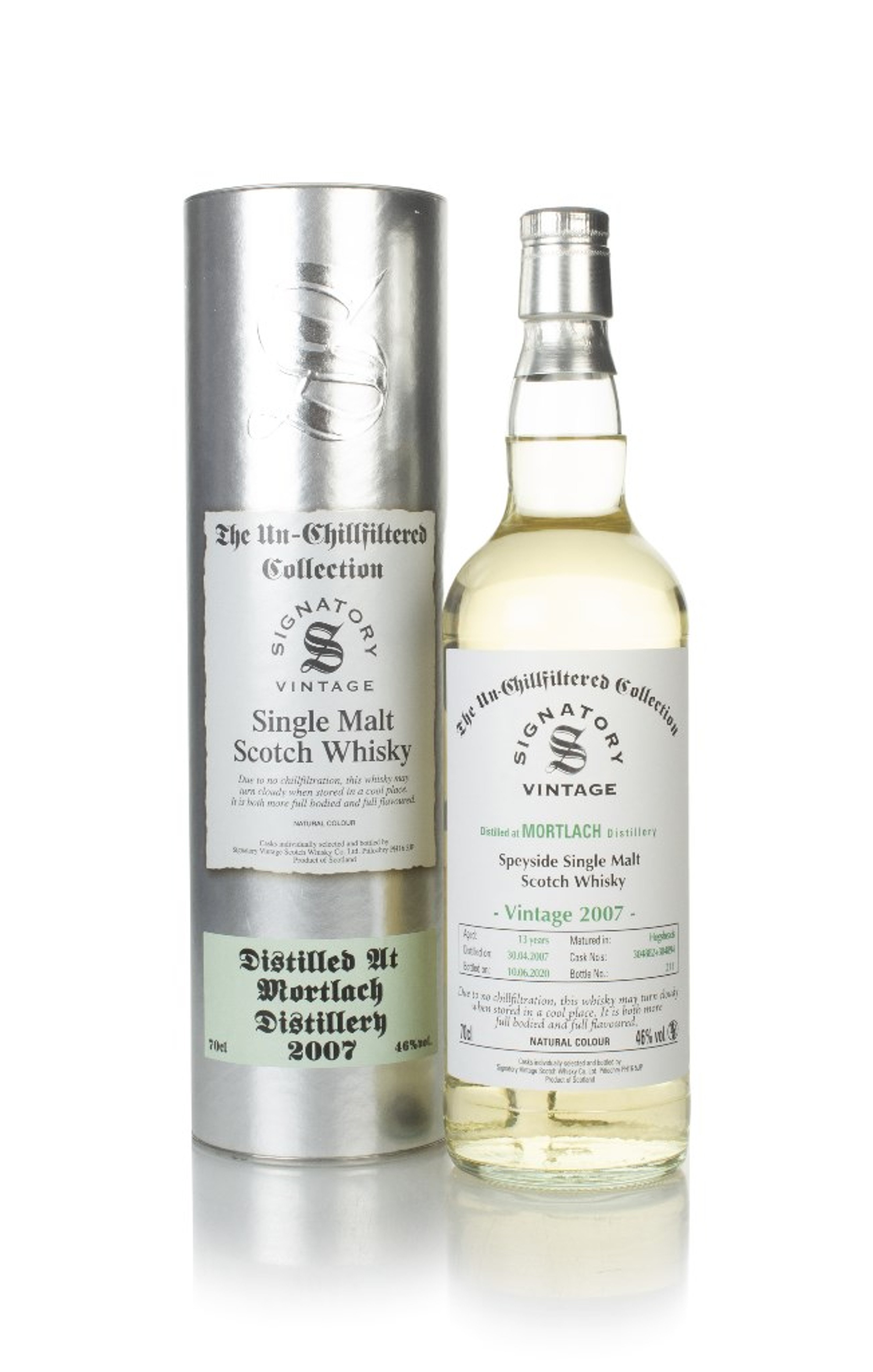 Mortlach 13 Year Old 2007 (casks 304882 & 304894) - Un-Chillfiltered Collection (Signatory) 70cl