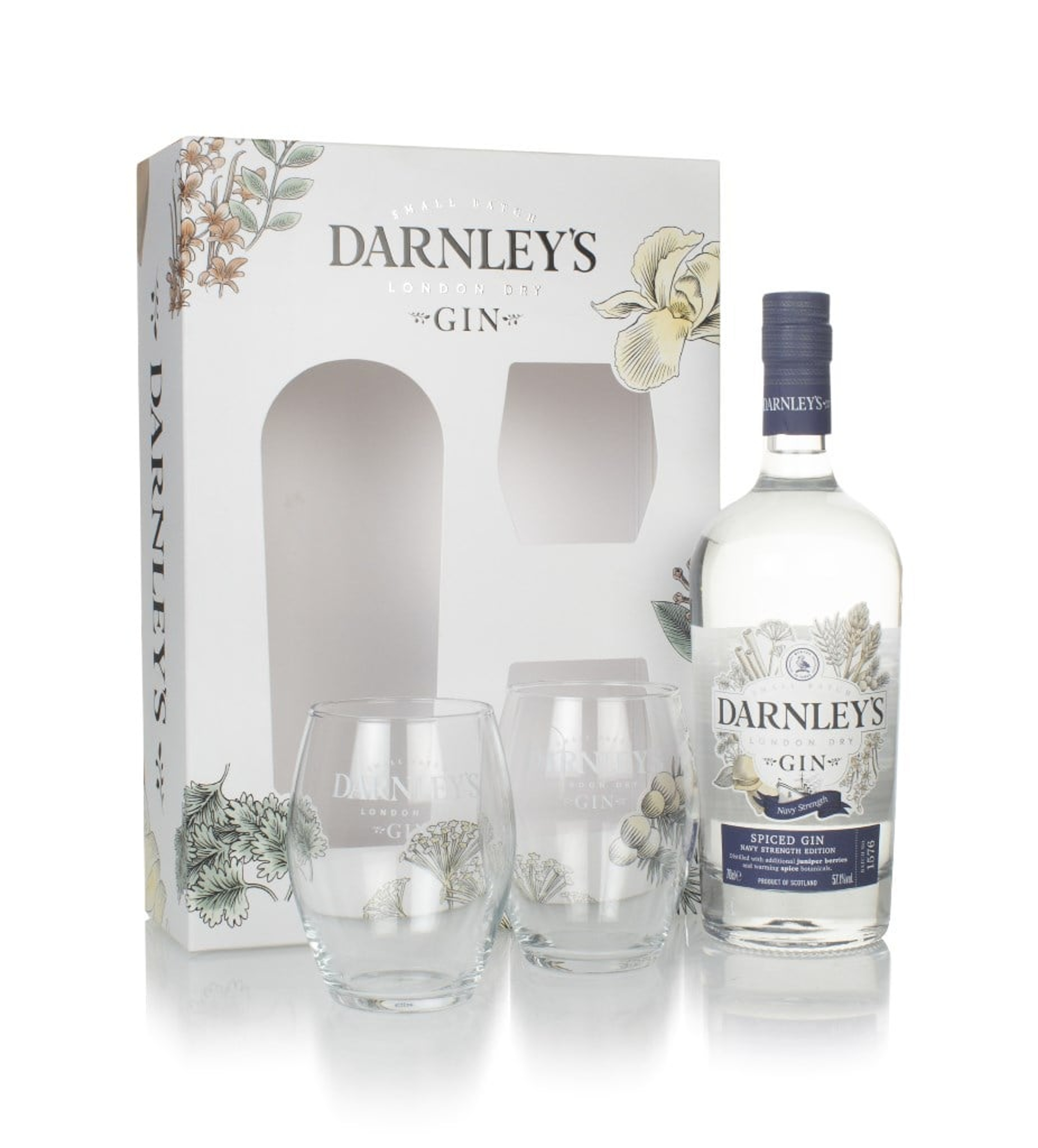Darnley's Navy Strength Spiced Gin Gift Pack with 2x Glasses 70cl