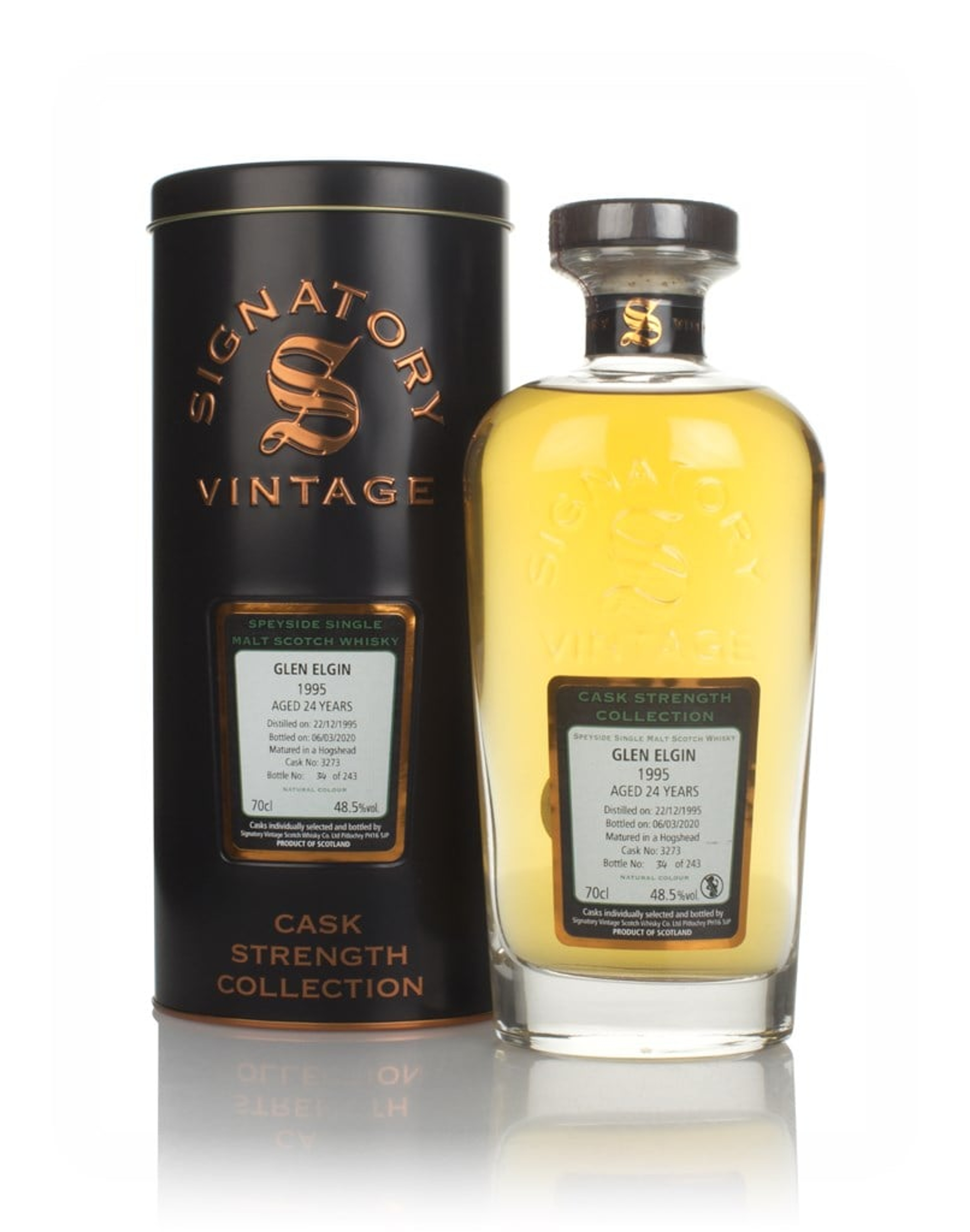 Glen Elgin 24 Year Old 1995 (cask 3273) - Cask Strength Collection (Signatory) 70cl