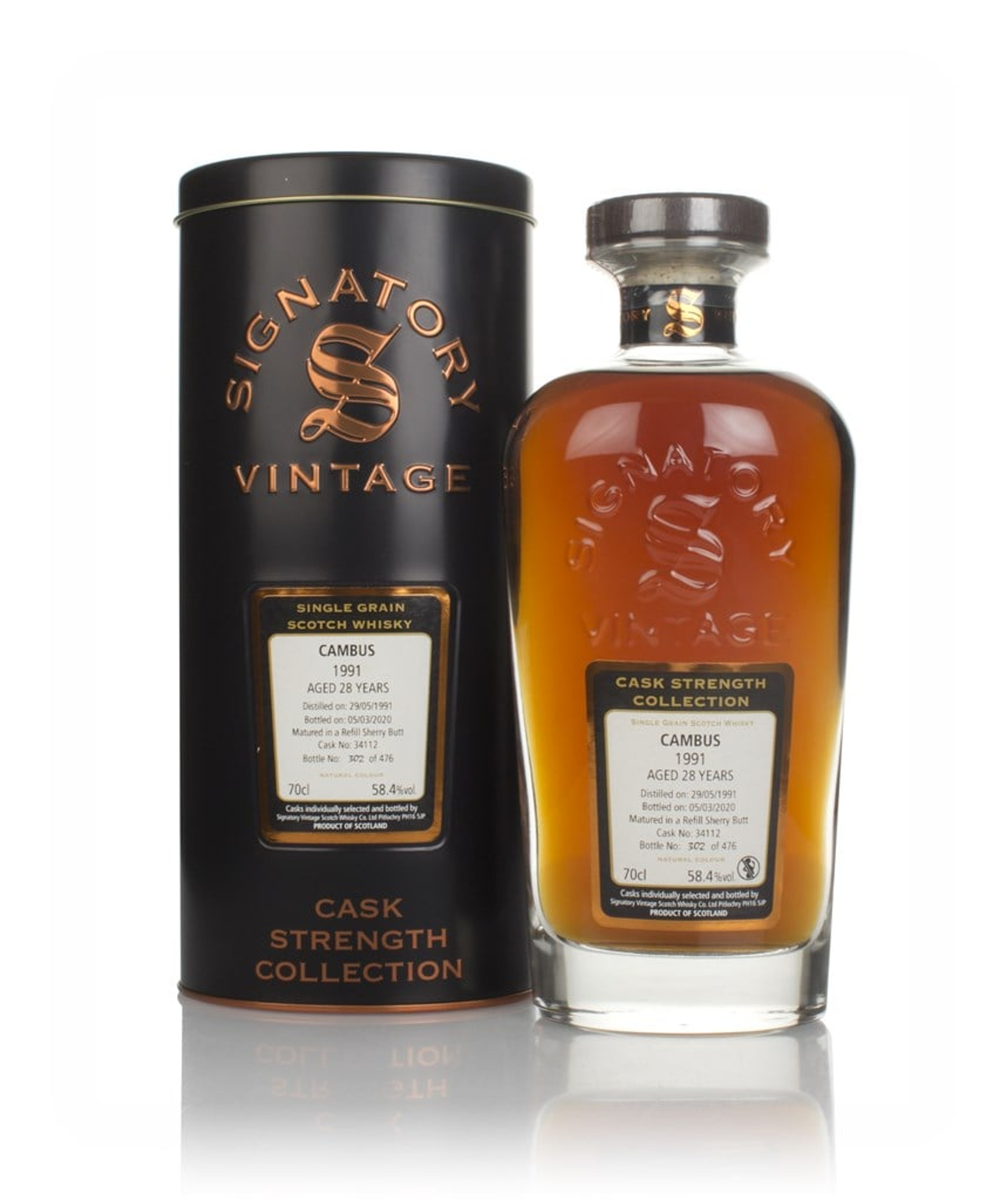 Cambus 28 Year Old 1991 (cask 34112) - Cask Strength Collection (Signatory) 70cl