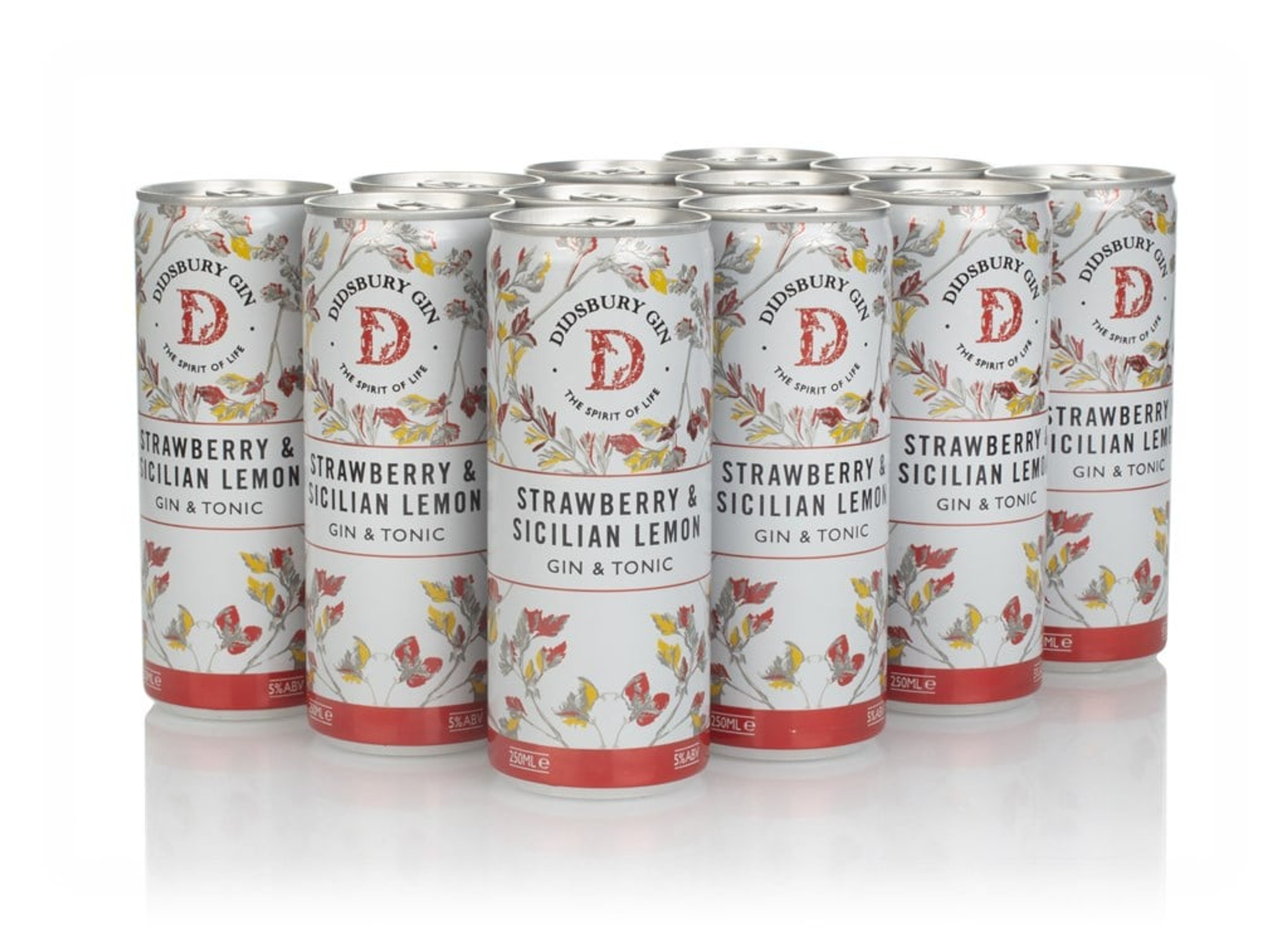 Didsbury Gin Strawberry & Sicilian Lemon Gin & Tonic (12 x 250ml) 300cl