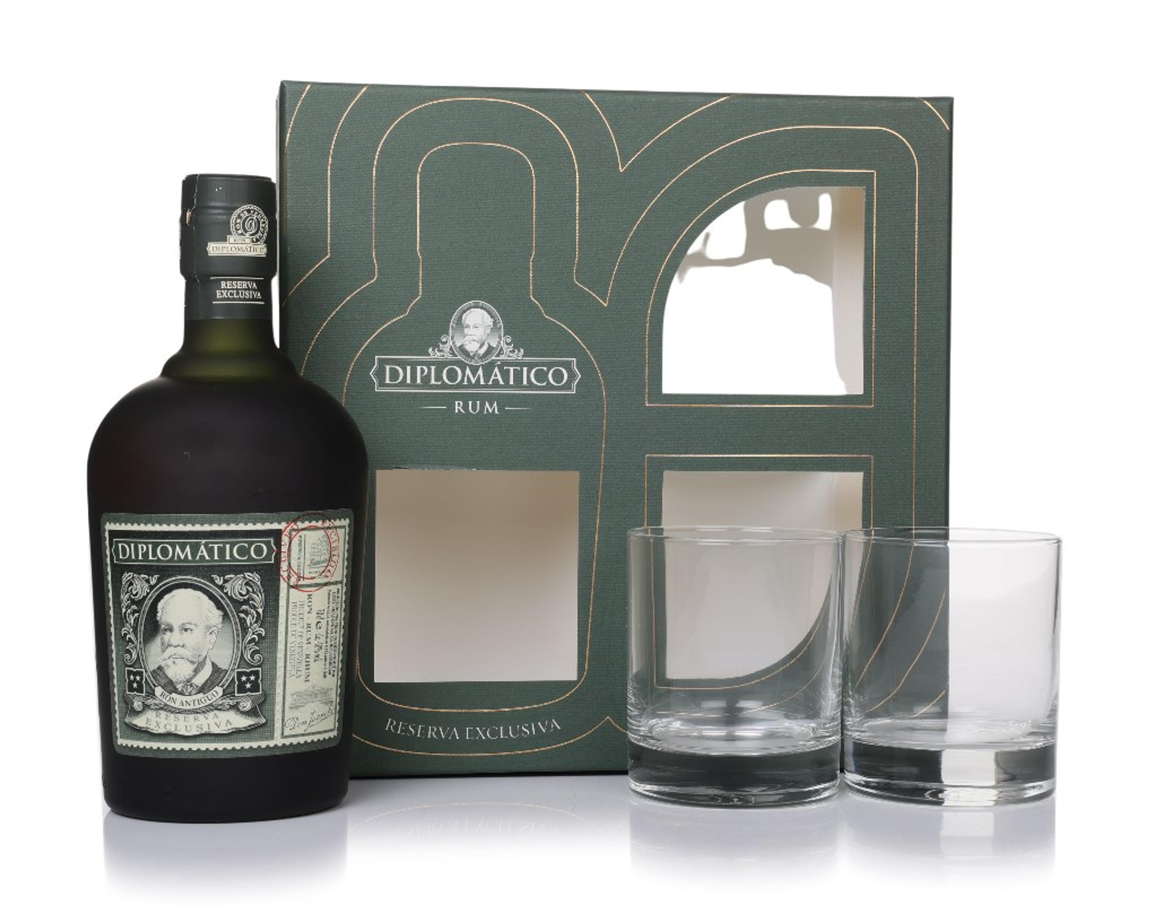 Diplomático Reserva Exclusiva Gift Set with 2x Rum Old Fashioned Glasses 70cl