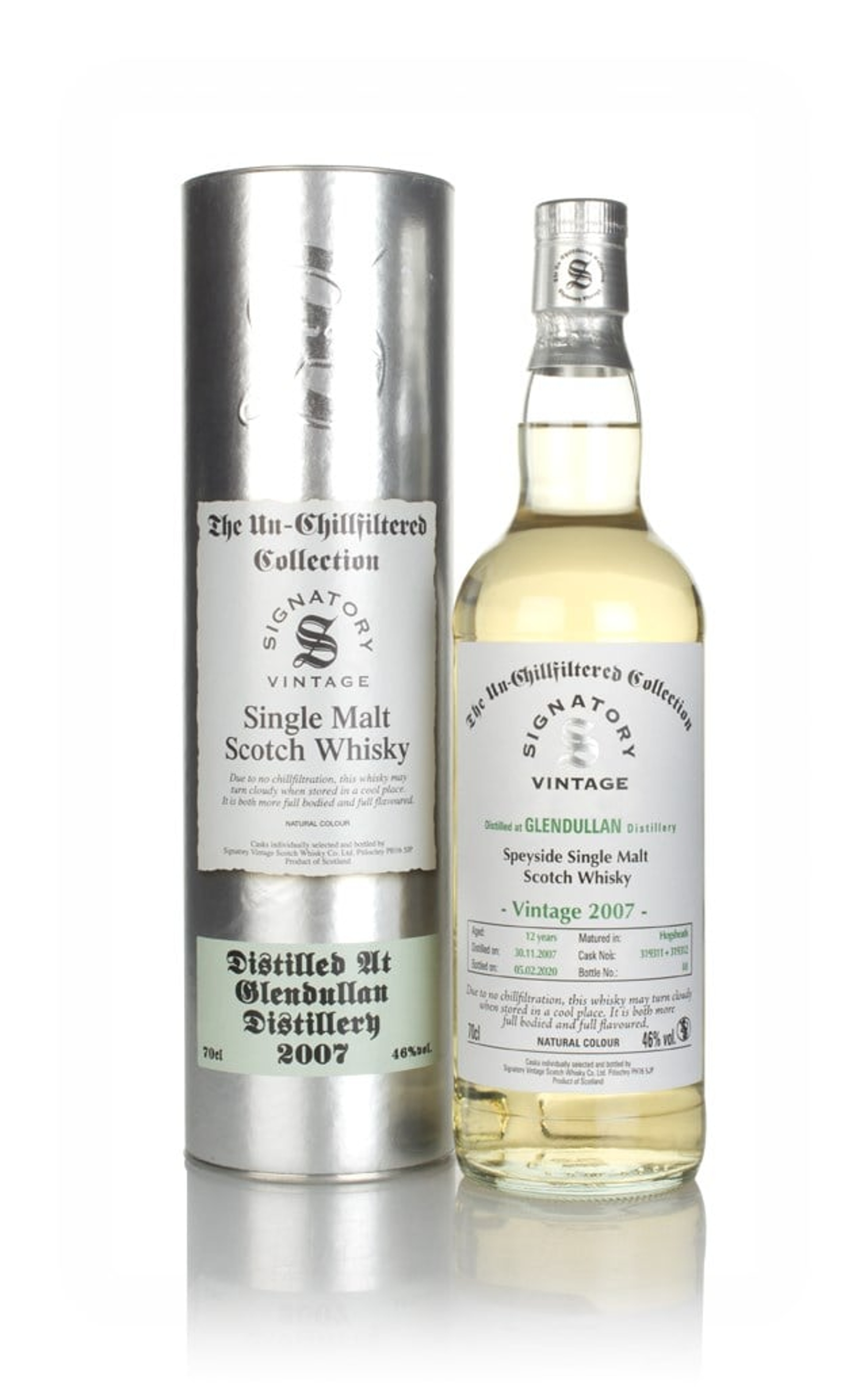 Glendullan 12 Year Old 2007 (casks 319311 & 319312) - Un-Chillfiltered Collection (Signatory) 70cl