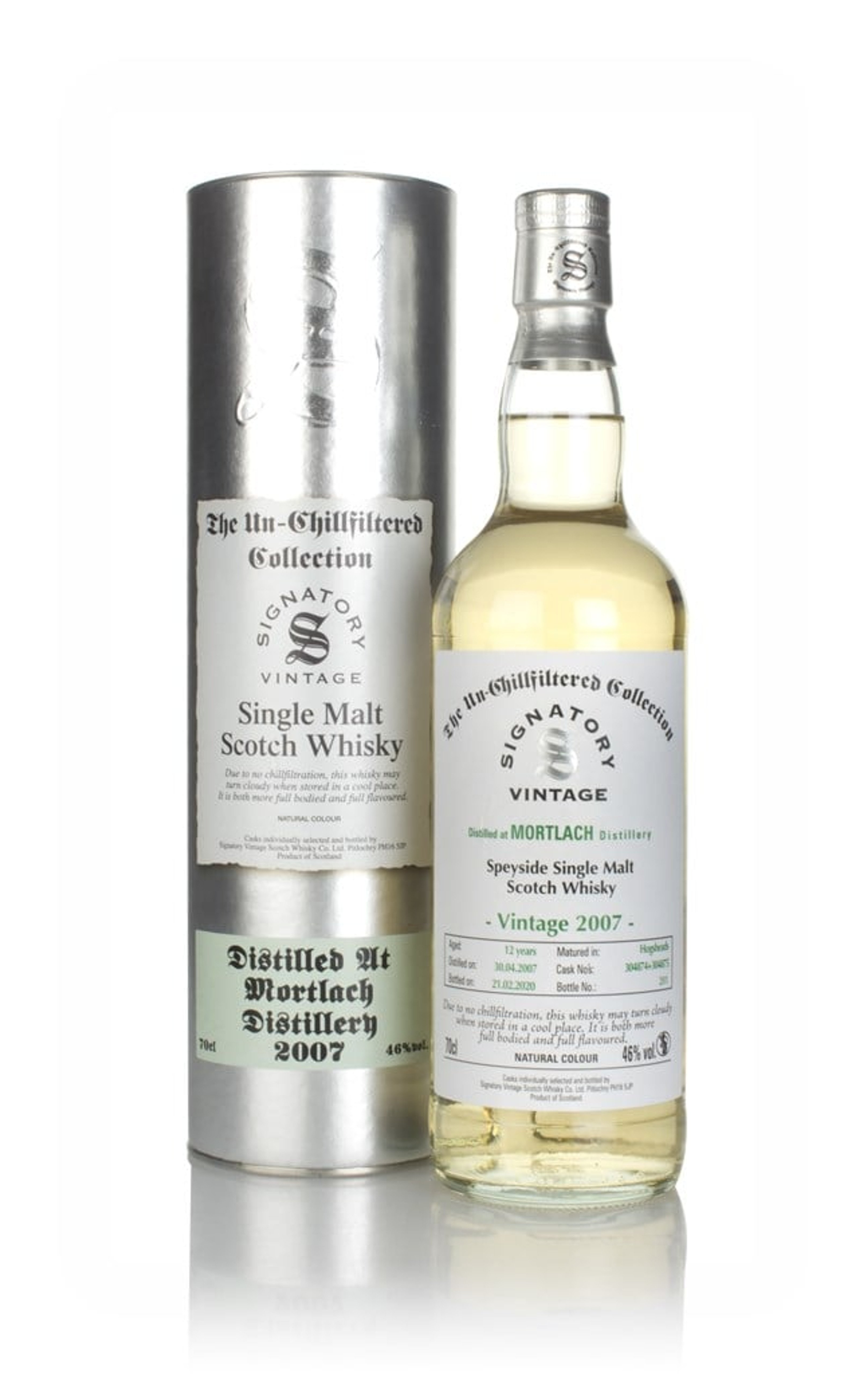 Mortlach 12 Year Old 2007 (casks 304874 & 304875) - Un-Chillfiltered Collection (Signatory) 70cl