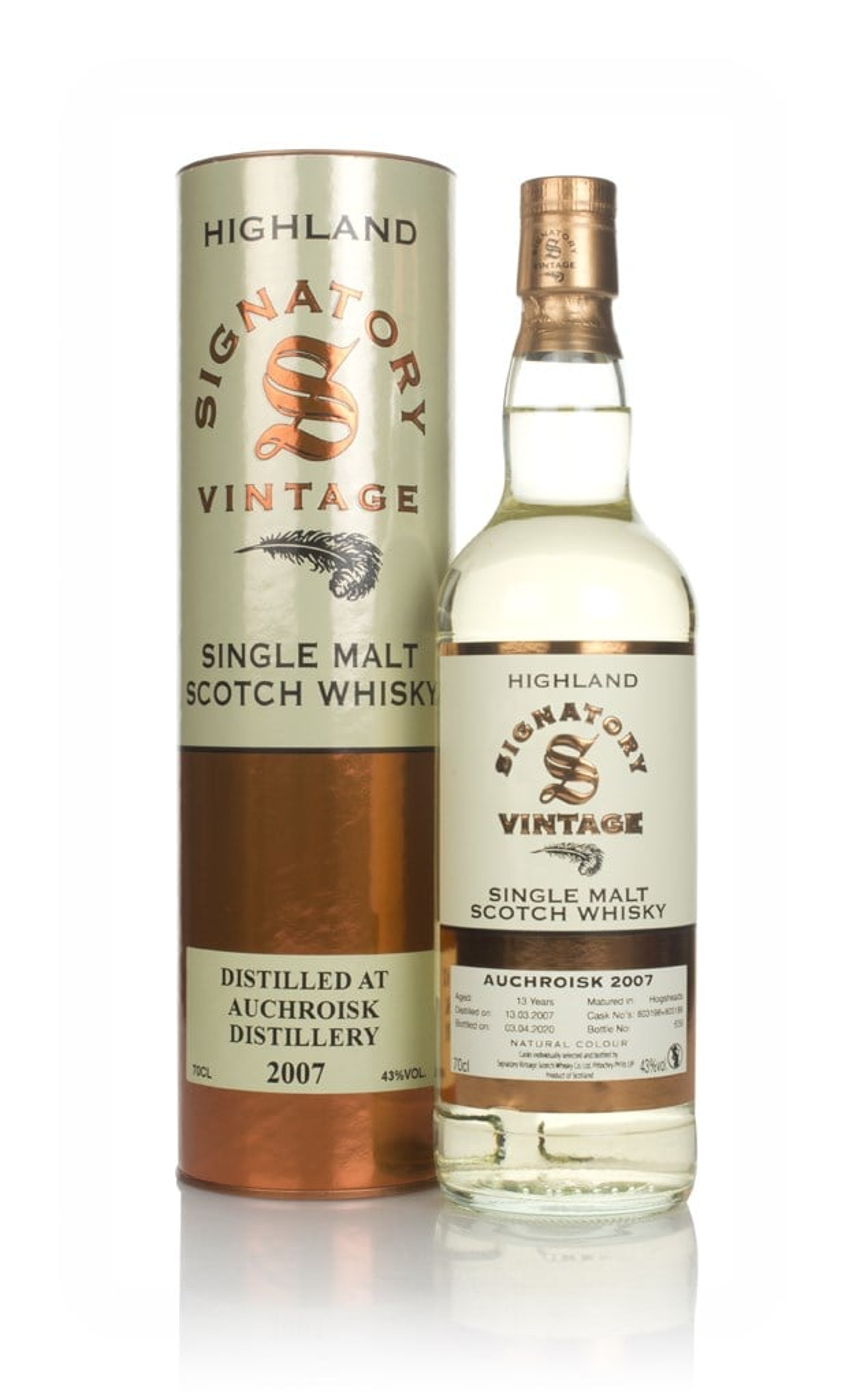 Auchroisk 13 Year Old 2007 (casks 803198 & 803199) - Signatory 70cl