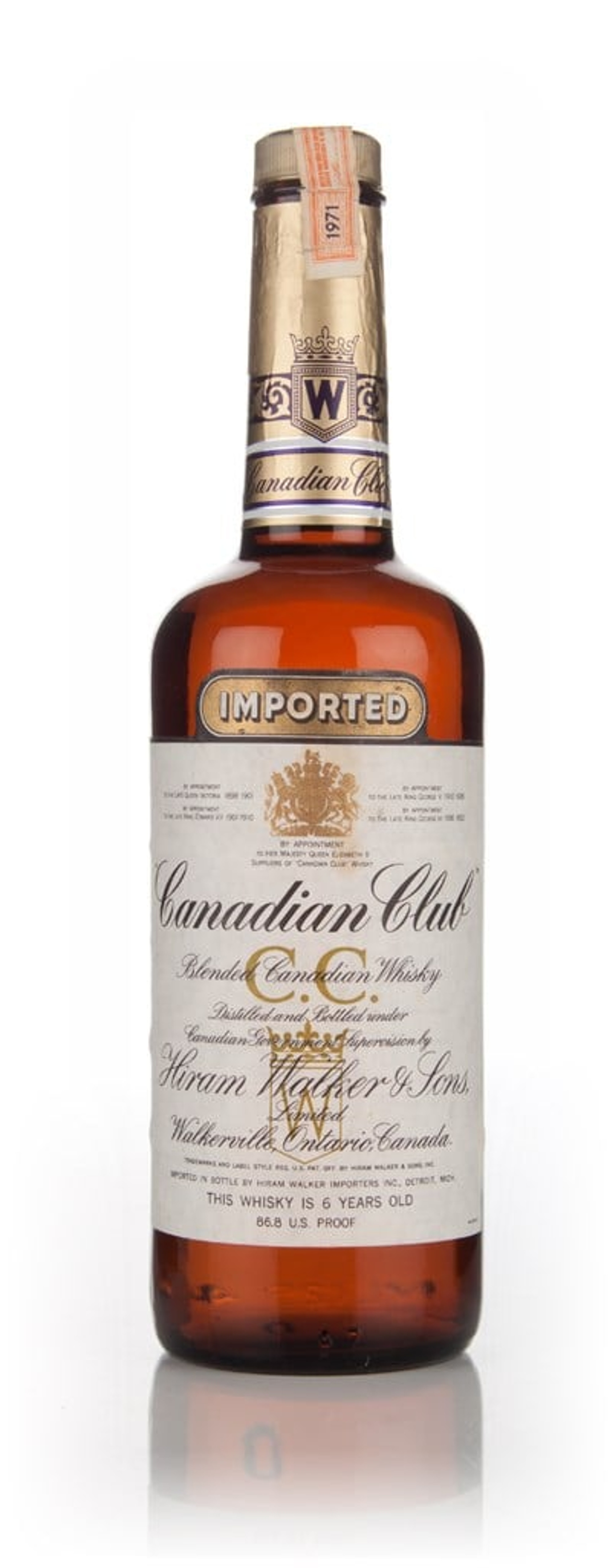 Canadian Club 6 Year Old Whisky - 1971 75cl