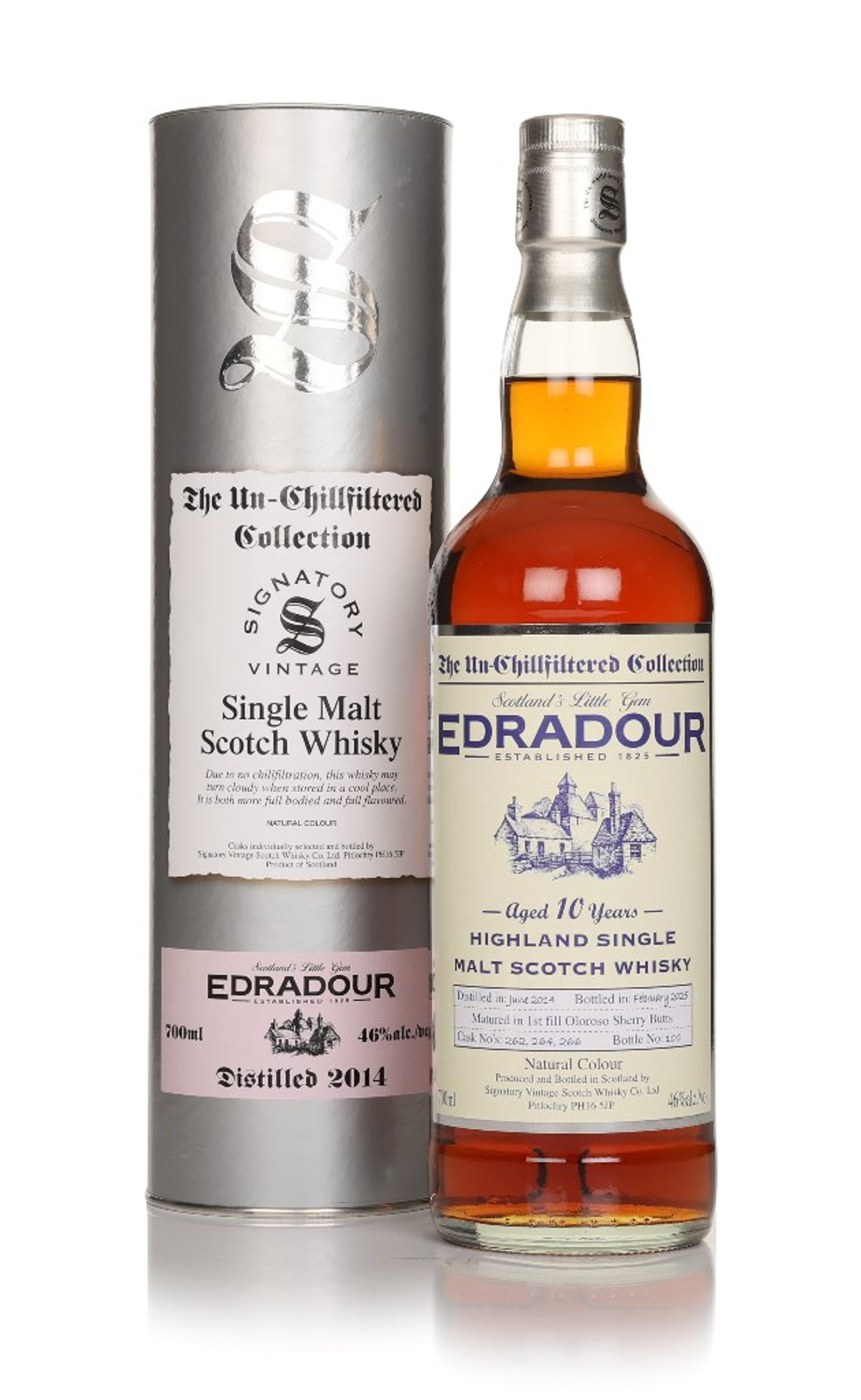 Edradour 10 Year Old 2014 (casks 262, 264 & 266) - Un-Chillfiltered Collection (Signatory) 70cl
