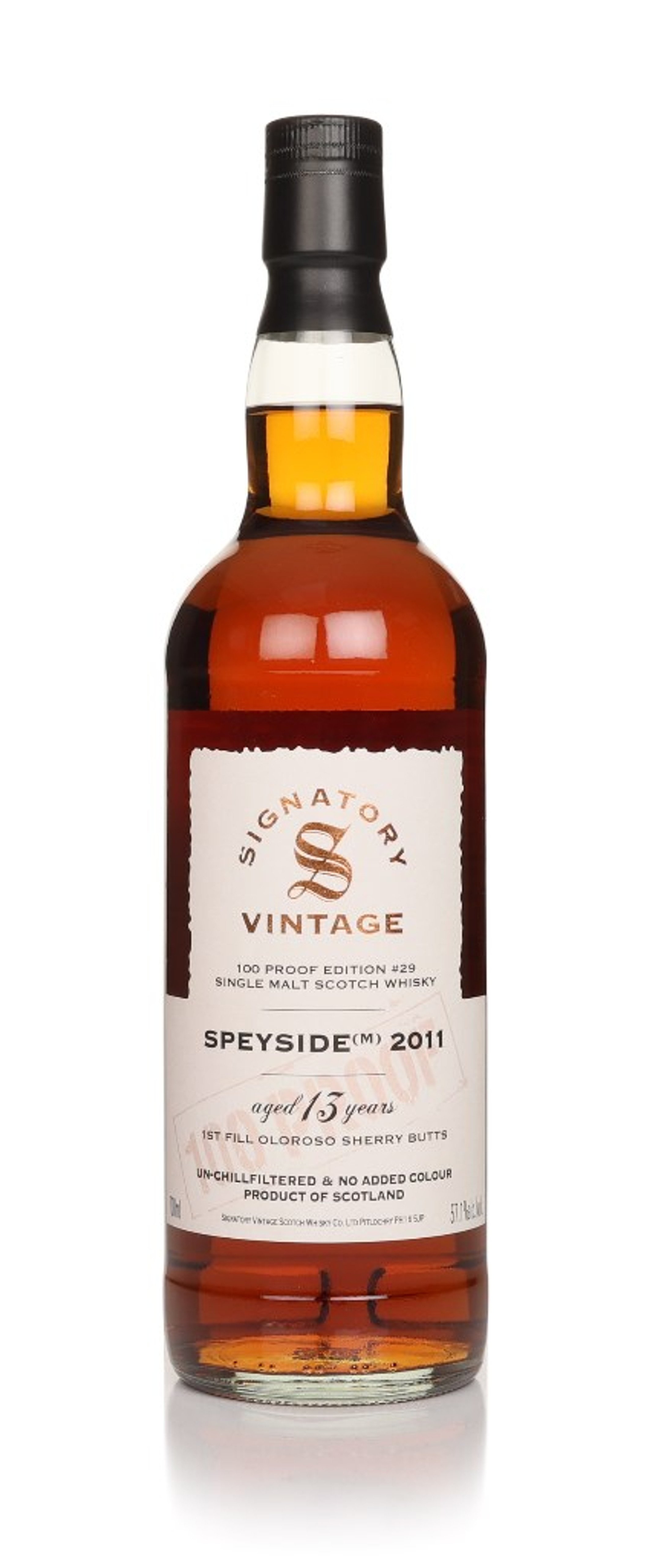 Speyside (M) 13 Year Old 2011 - 100 Proof Edition #29 (Signatory) 70cl
