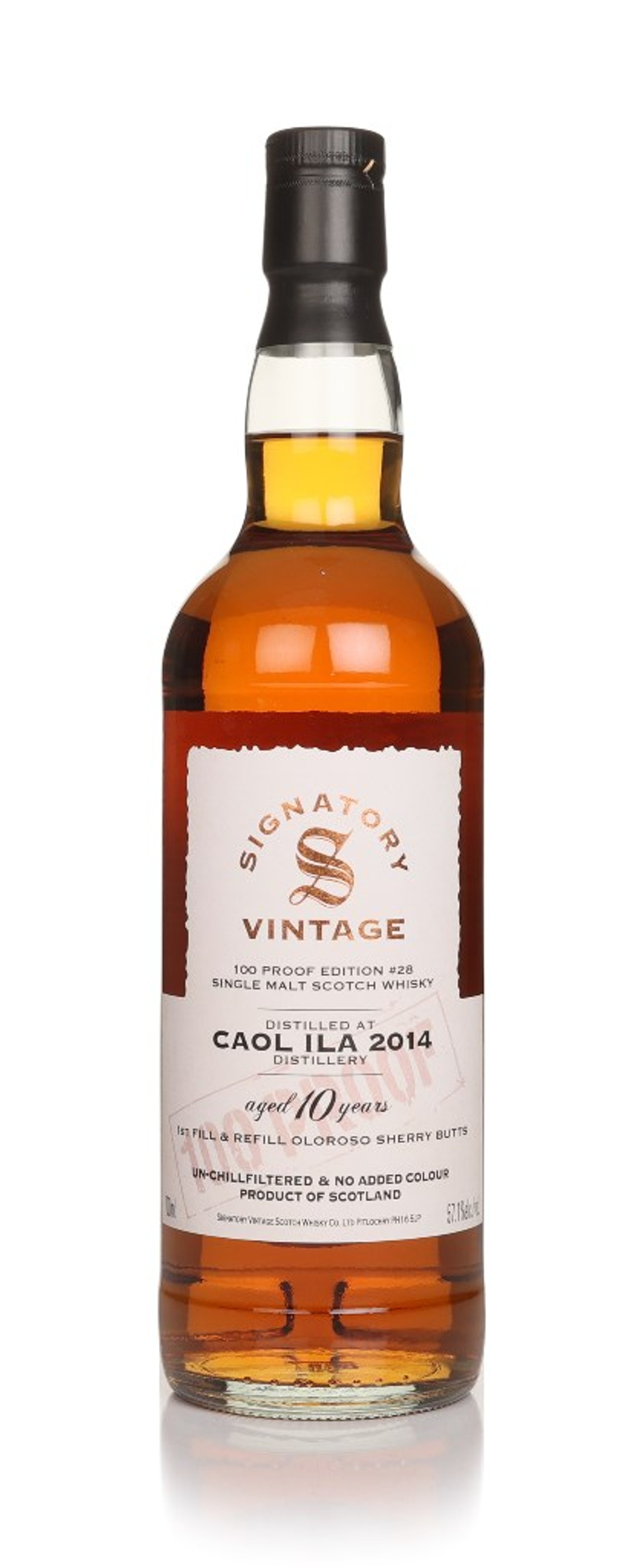 Caol Ila 10 Year Old 2014 - 100 Proof Edition #28 (Signatory) 70cl