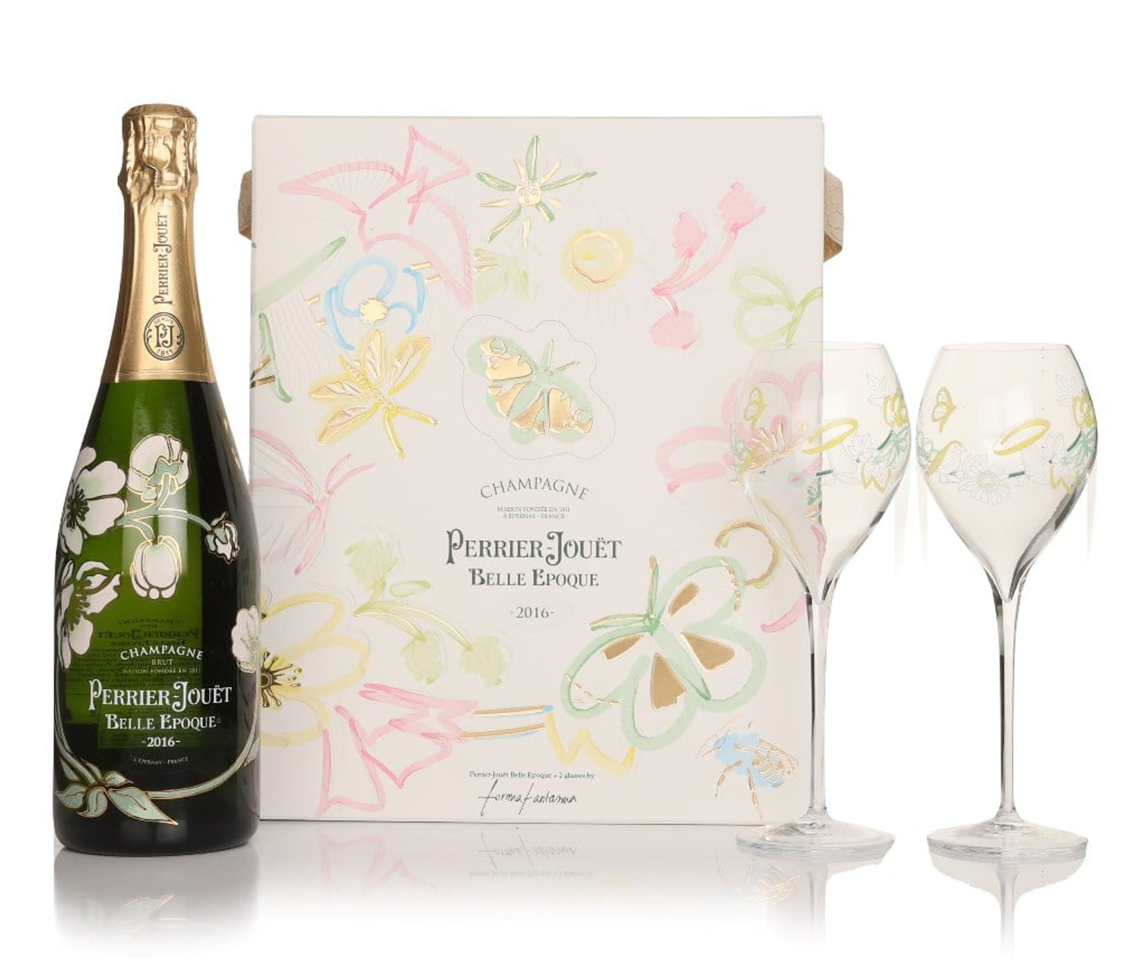 Perrier-Jouët Belle Epoque 2016 Gift Set with 2x Glasses - Formafantasma 75cl