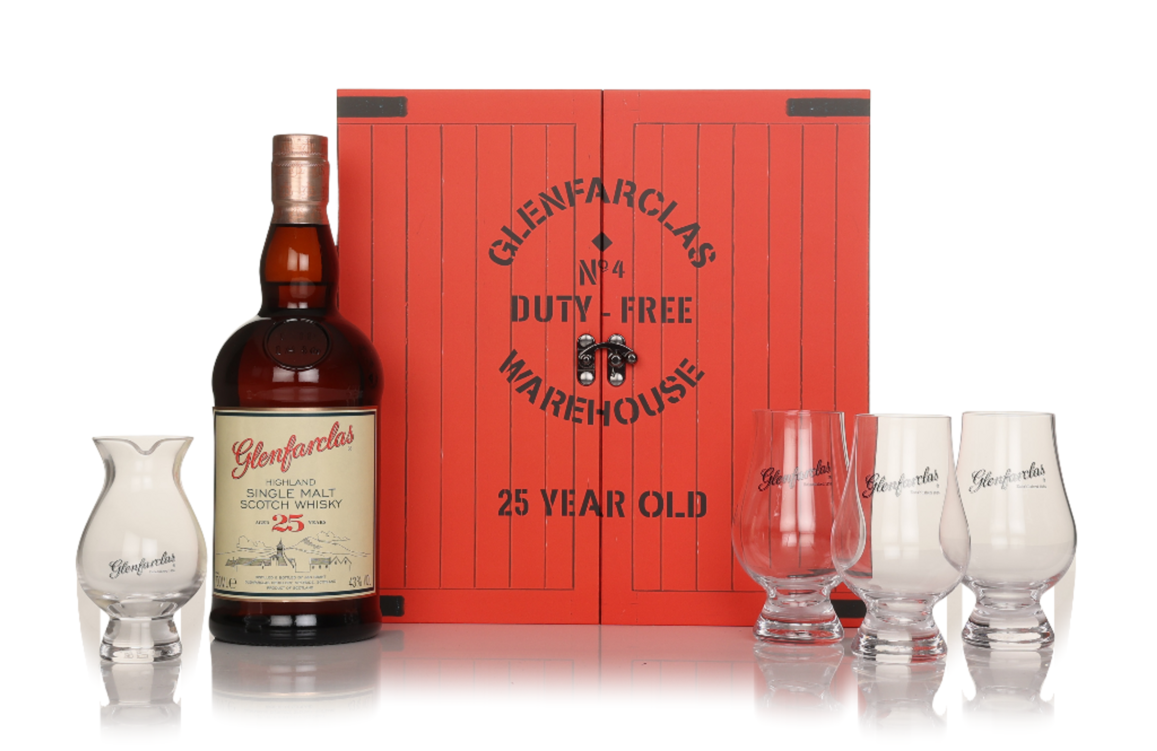 Glenfarclas 25 Year Old Glasses and Jug Gift Set 70cl Whisky