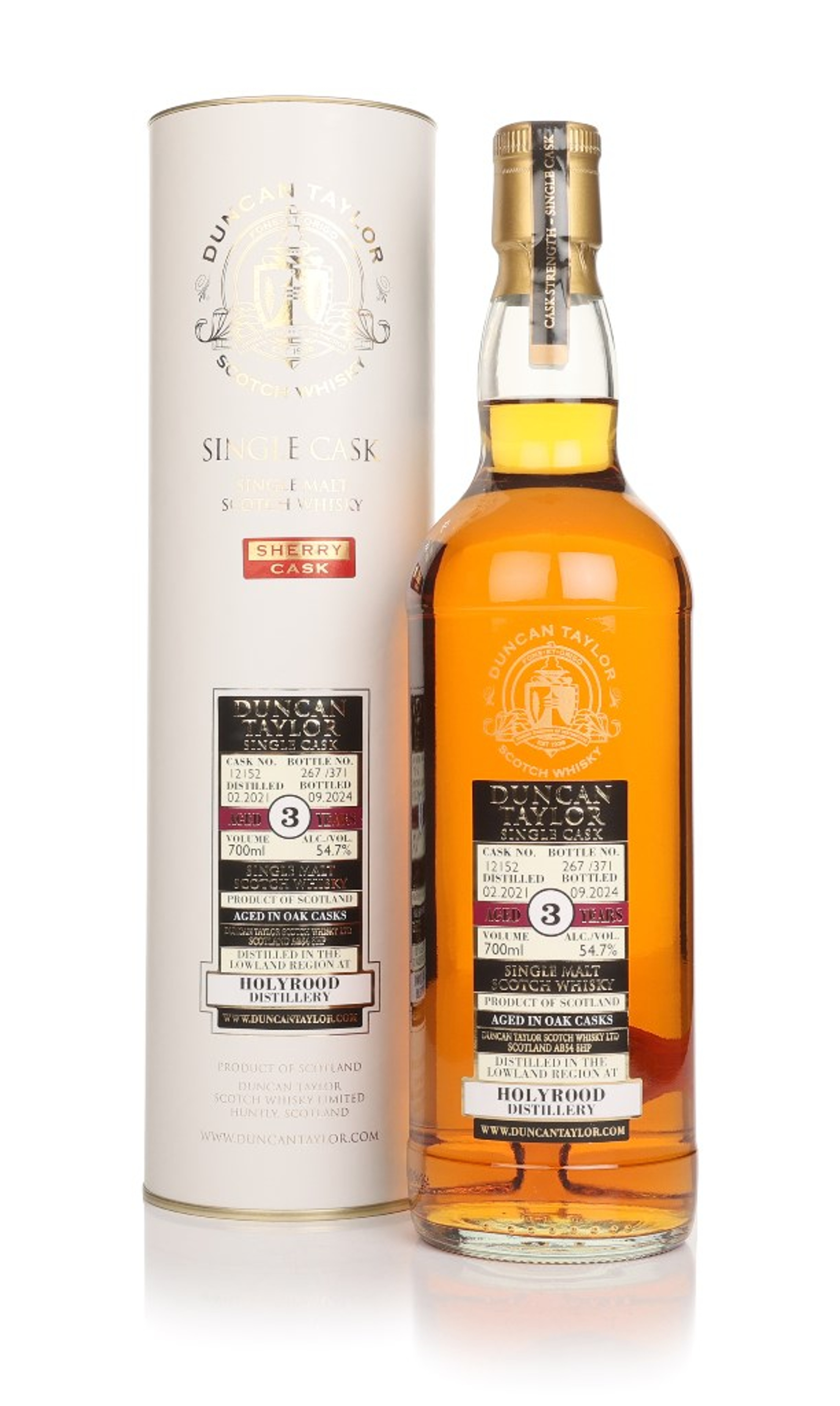 Holyrood 3 Year Old 2021 (cask 12152) - Single Cask (Duncan Taylor) 70cl