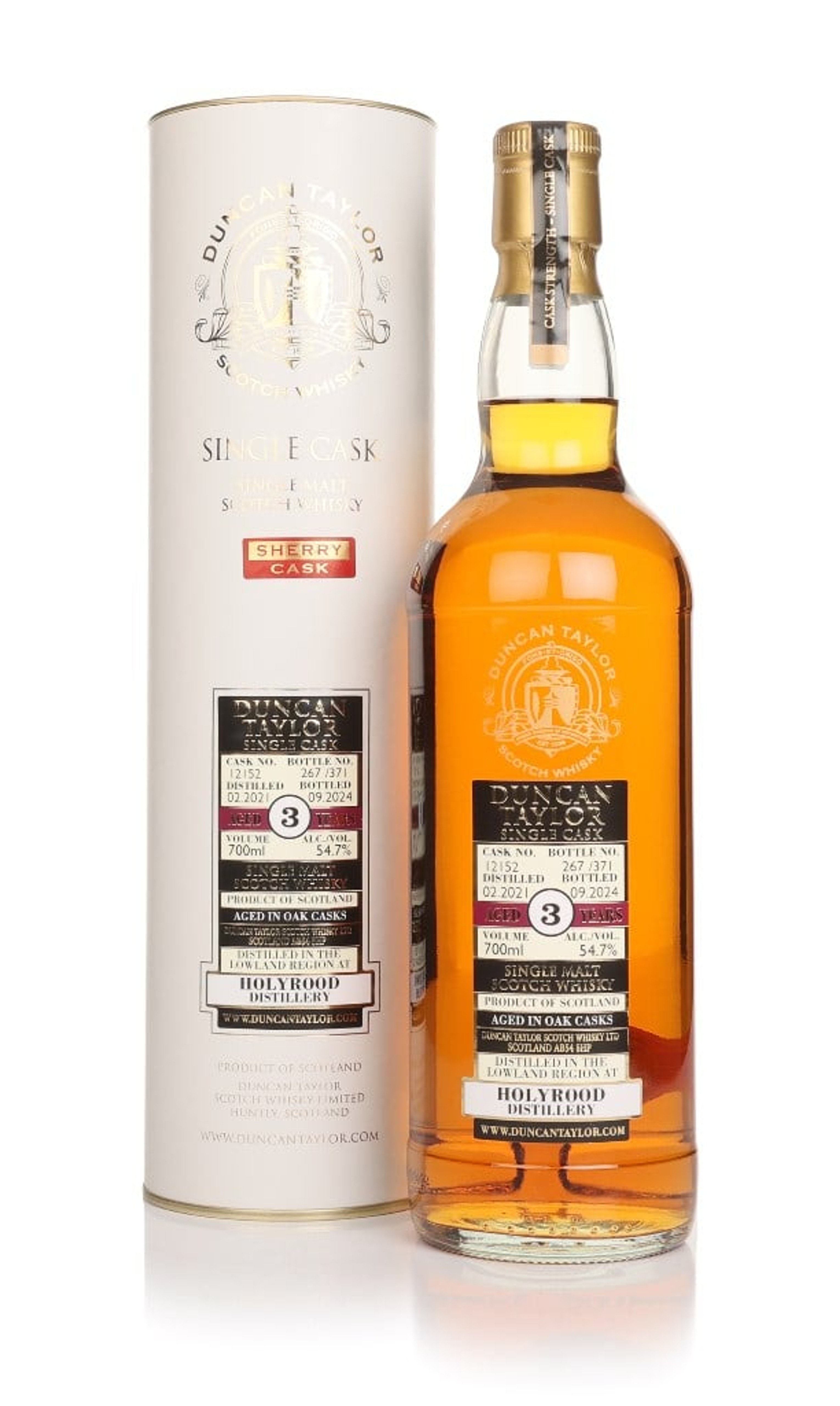 Holyrood 3 Year Old 2021 (cask 12152) - Single Cask (Duncan Taylor) 70cl