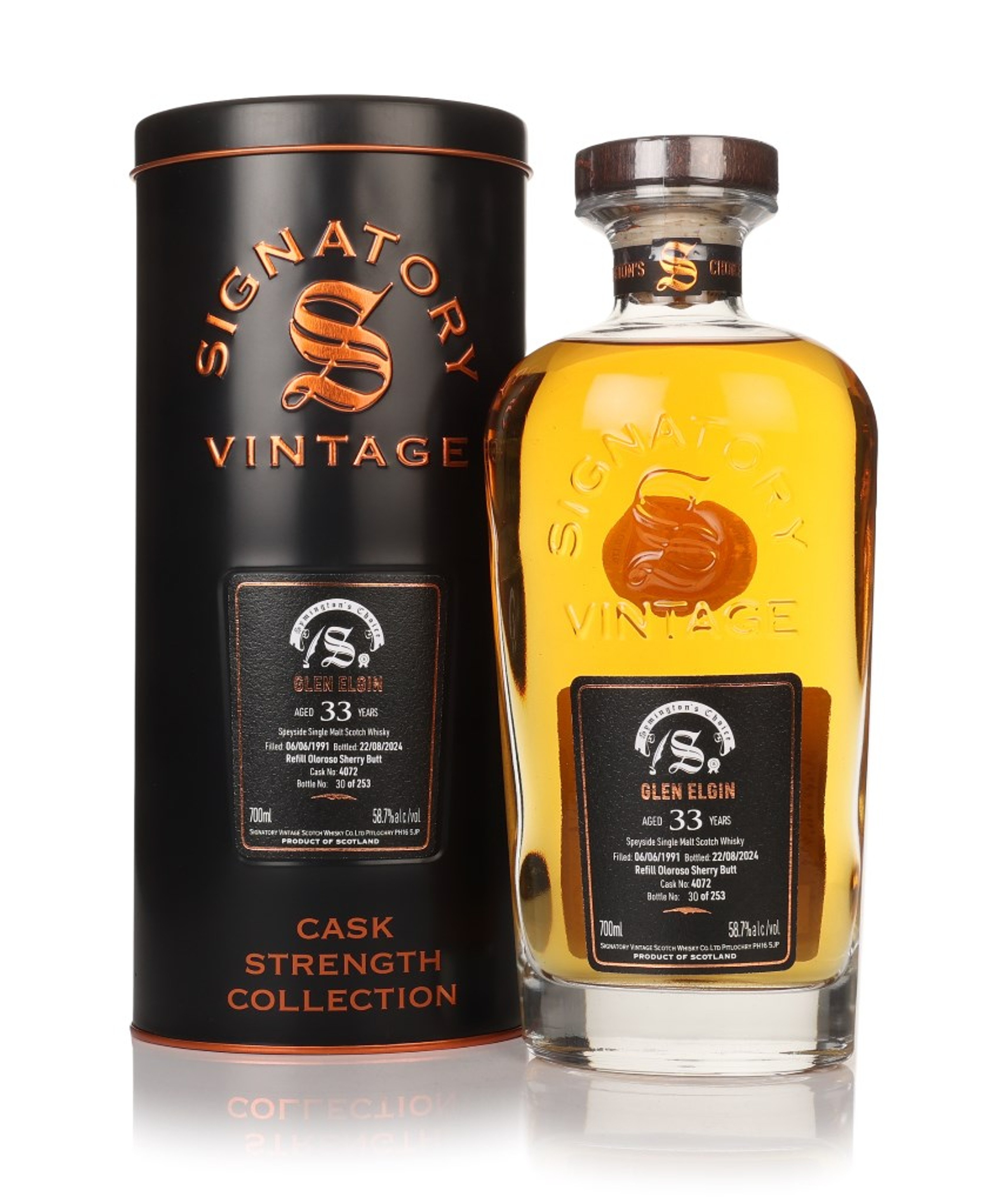 Glen Elgin 33 Year Old 1991 (cask 4072) - Cask Strength Collection (Signatory) 70cl