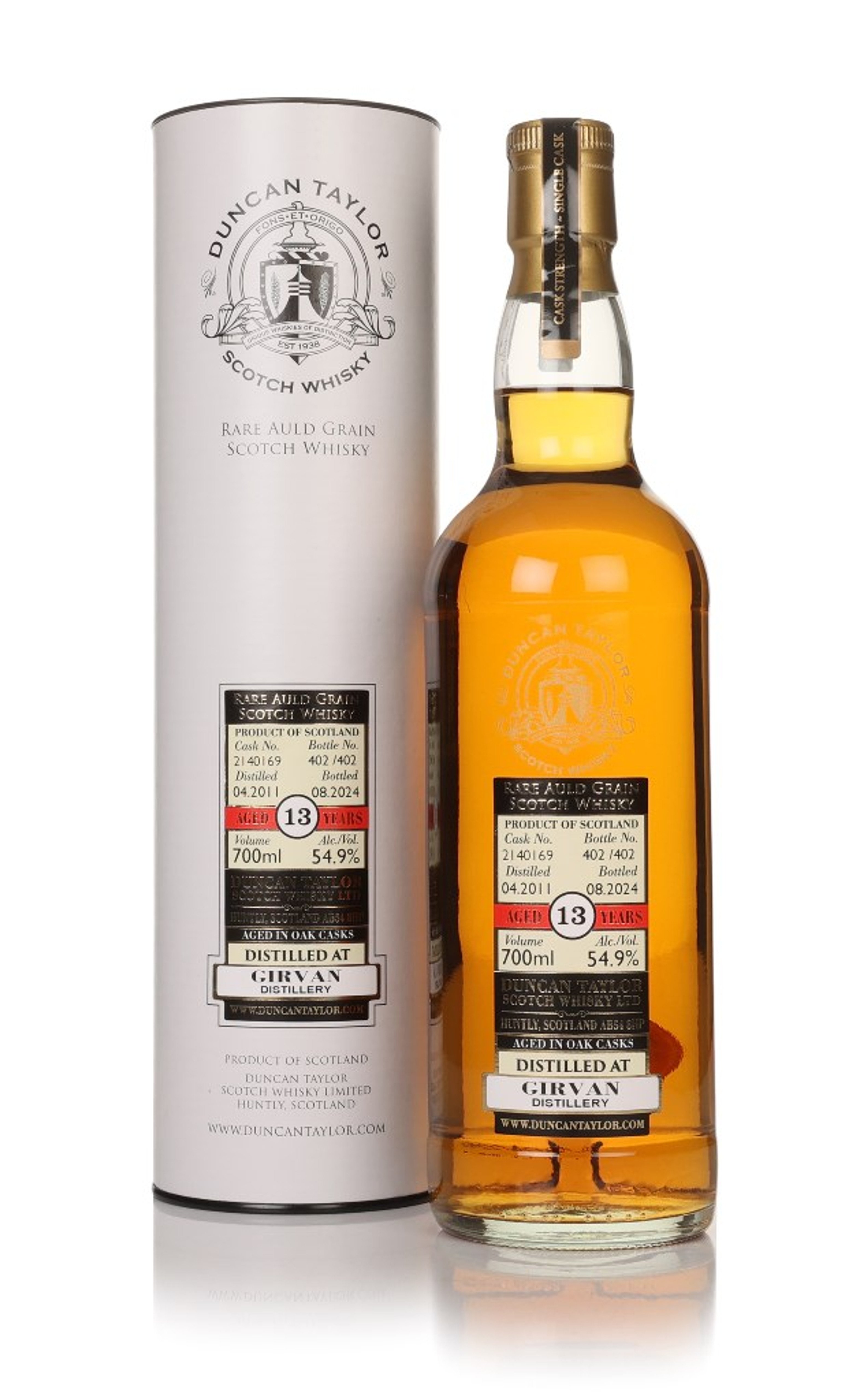 Girvan 13 Year Old 2011 (cask 2140169) - Single Cask (Duncan Taylor) 70cl