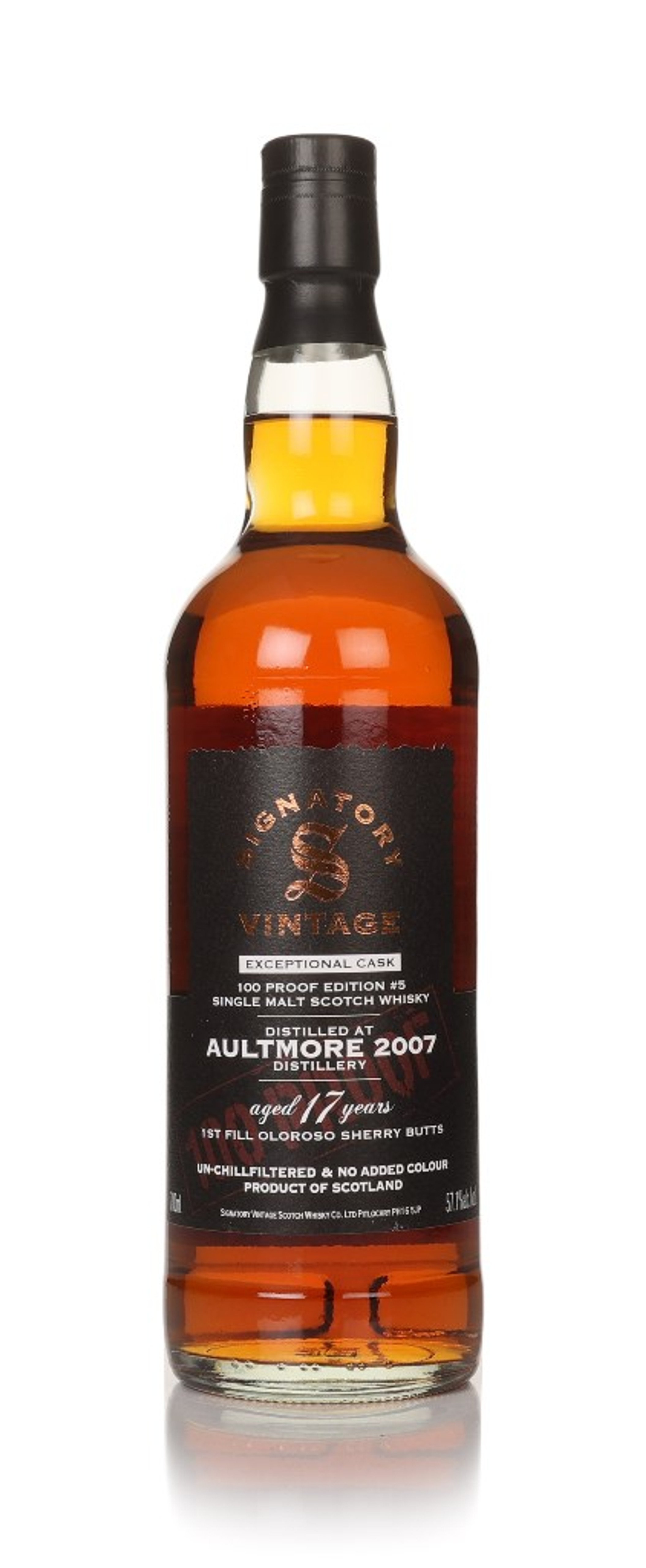 Aultmore 17 Year Old 2007 Exceptional Cask - 100 Proof Edition #5 (Signatory) 70cl