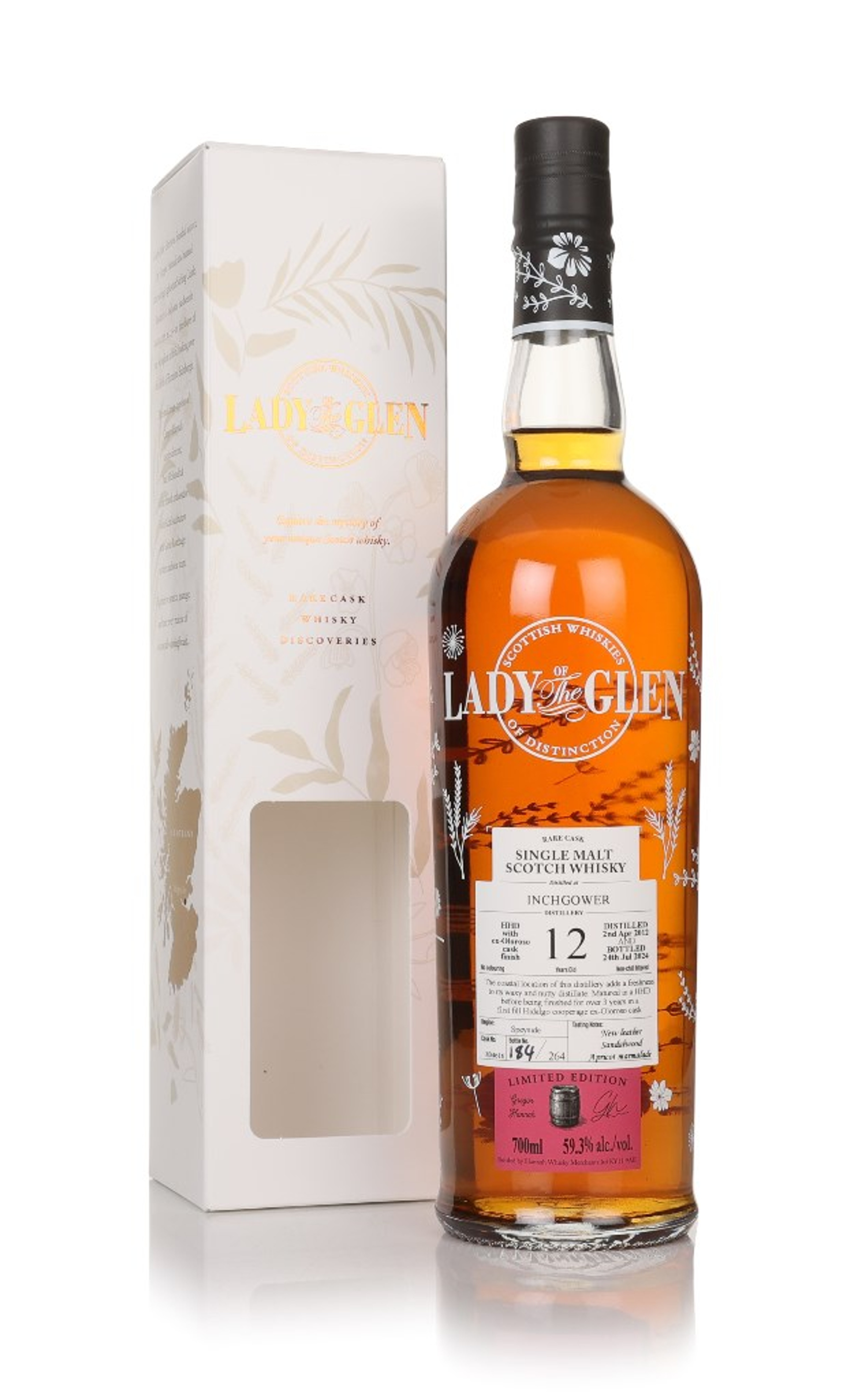 Inchgower 12 Year Old 2012 (cask 804616) - Lady of the Glen (Hannah Whisky Merchants) 70cl