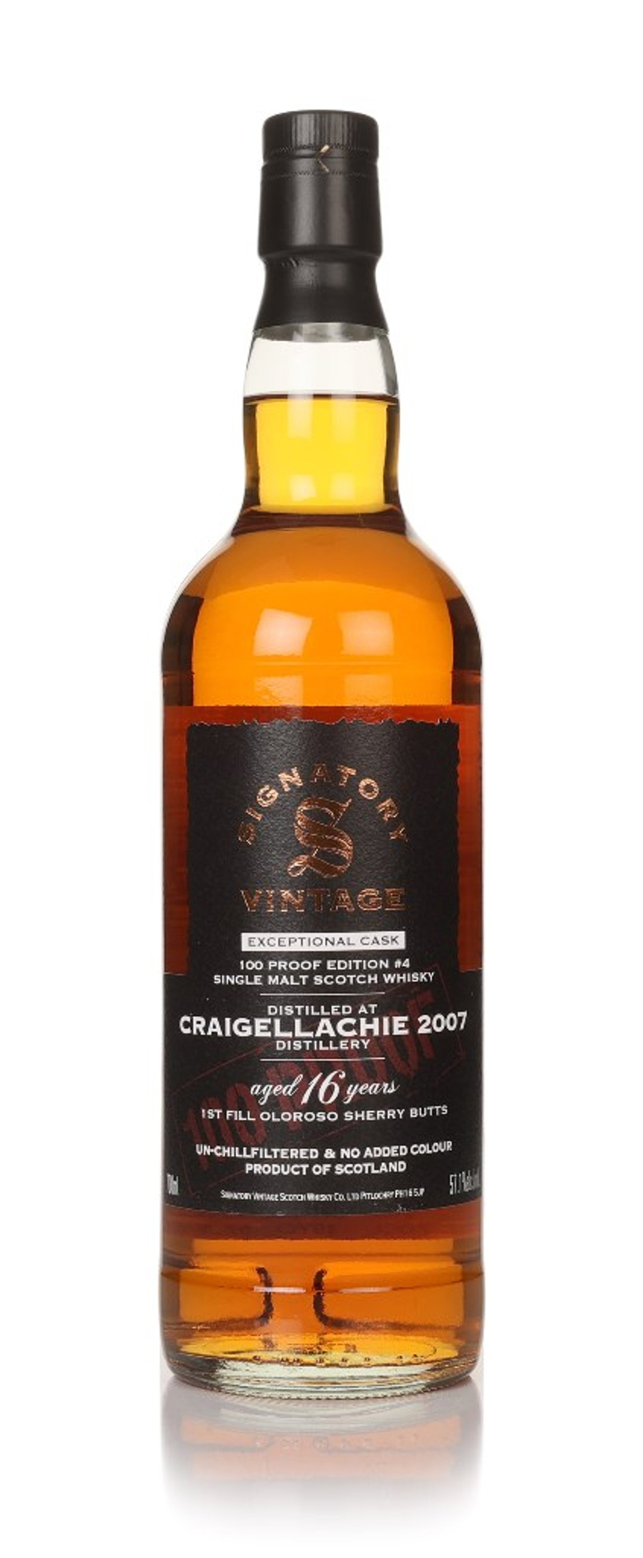 Craigellachie 16 Year Old 2007 Exceptional Cask - 100 Proof Edition #4 (Signatory) 70cl