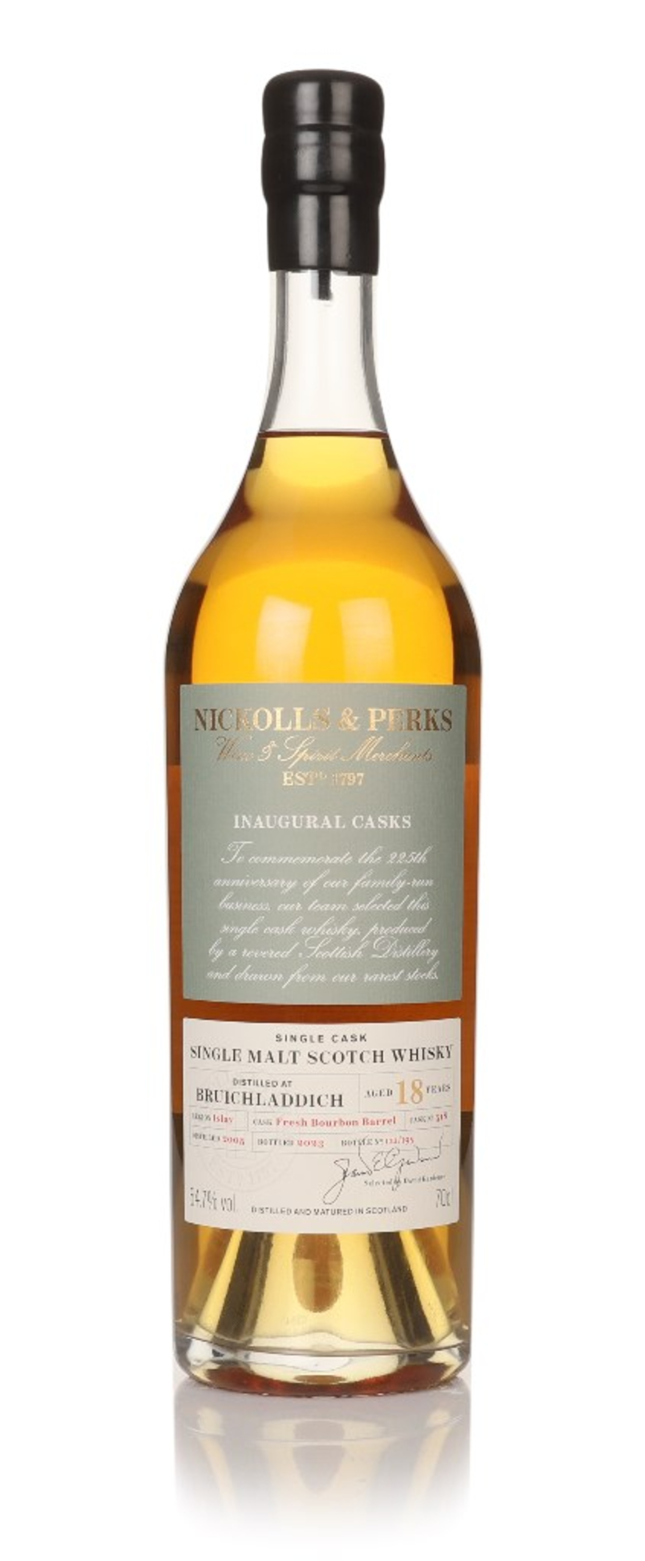 Bruichladdich 18 Year Old 2005 (cask 518) - Inaugural Casks (Nickolls & Perks) 70cl