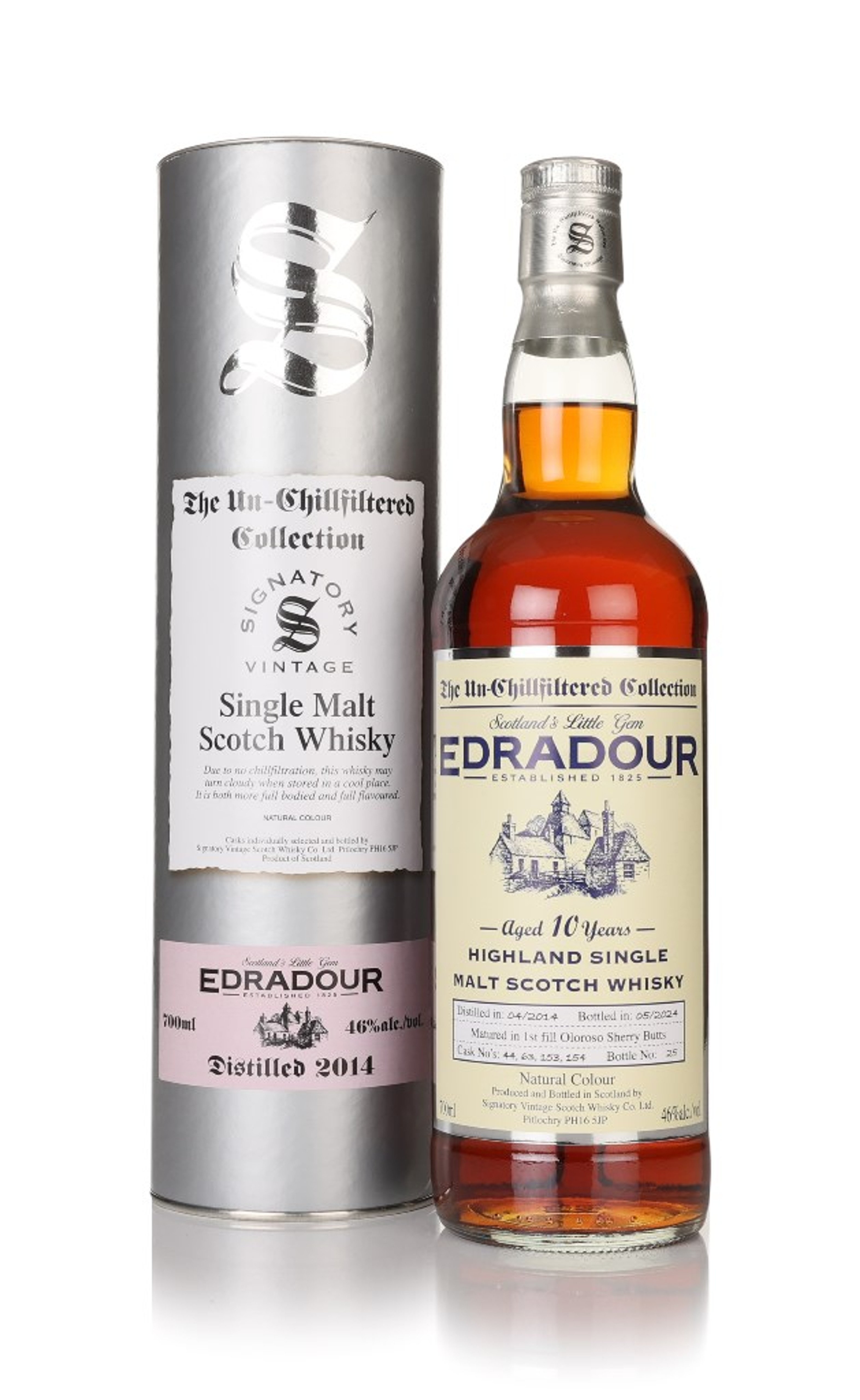 Edradour 10 Year Old 2014 (casks 44, 63, 153 & 154) - Un-Chillfiltered Collection (Signatory) 70cl