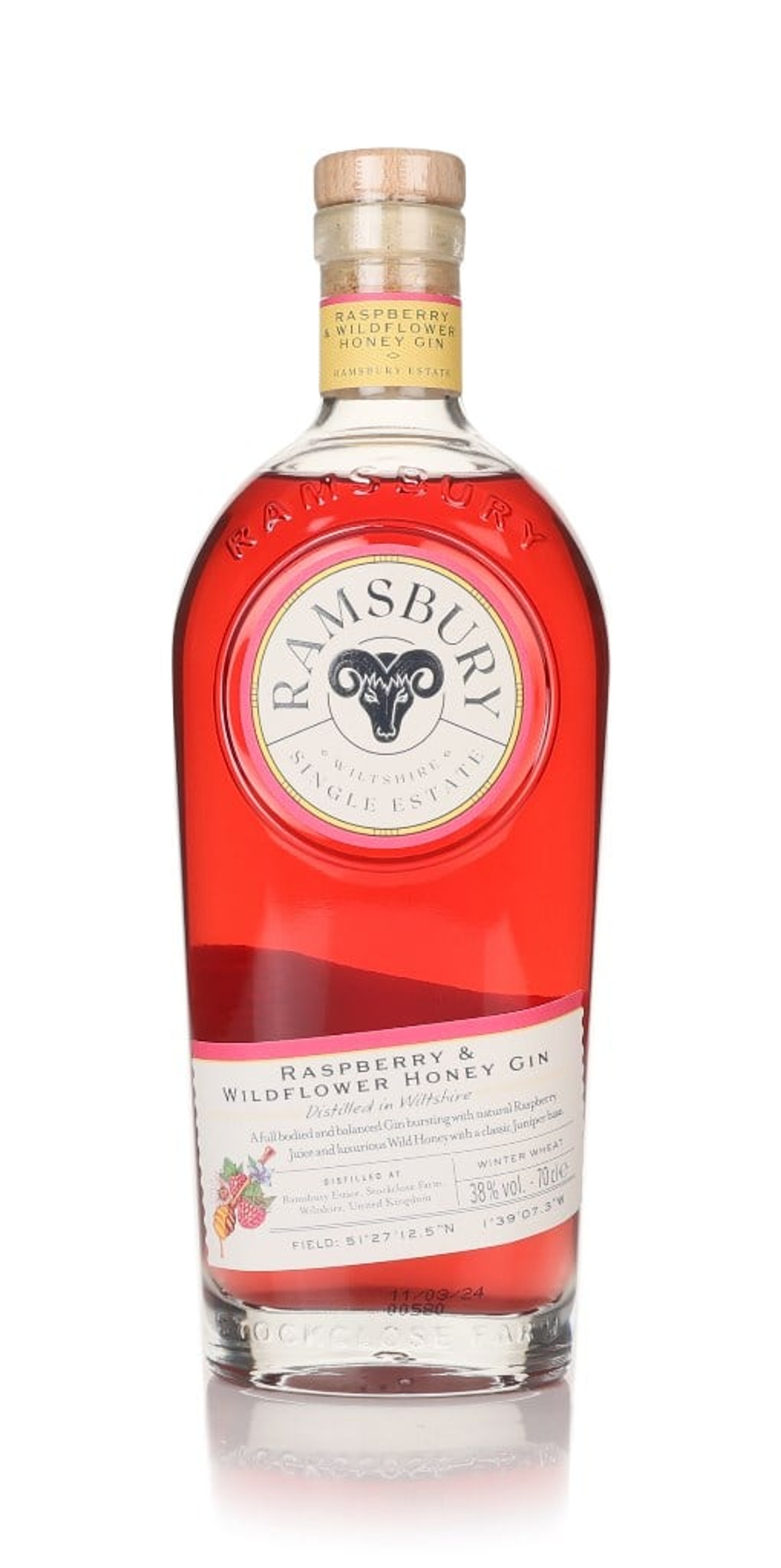 Ramsbury Raspberry & Wildflower Honey Gin 70cl