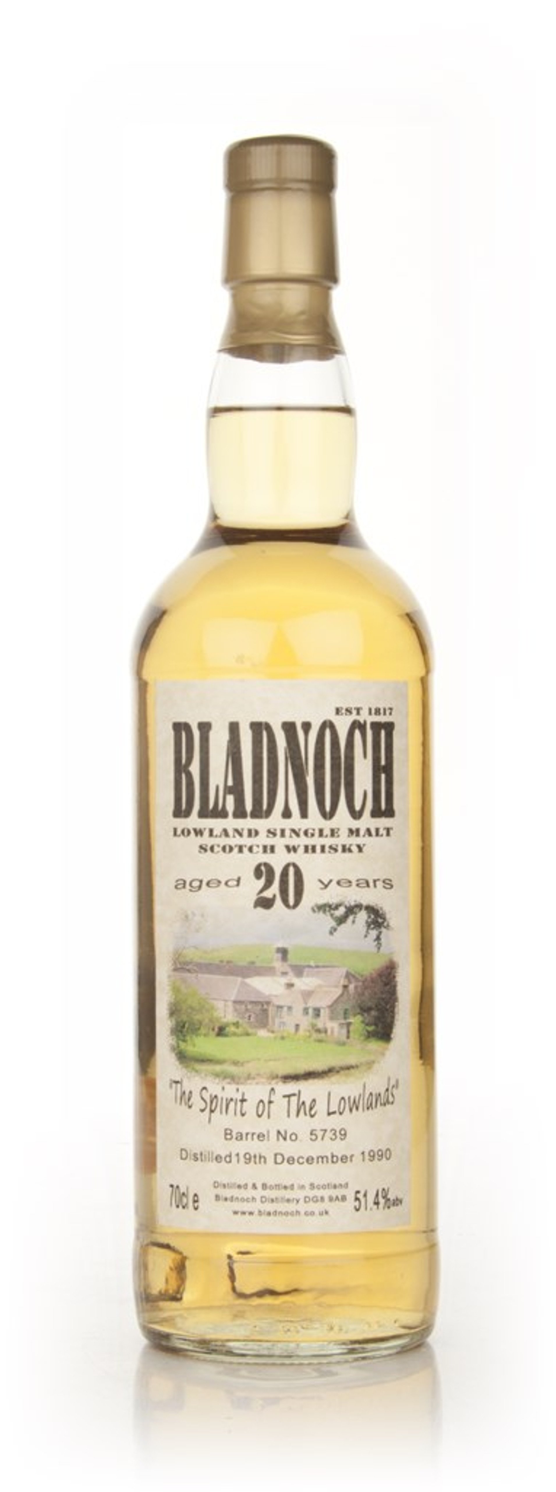 Bladnoch 20 Year Old 51.4% - Distillery Label 70cl