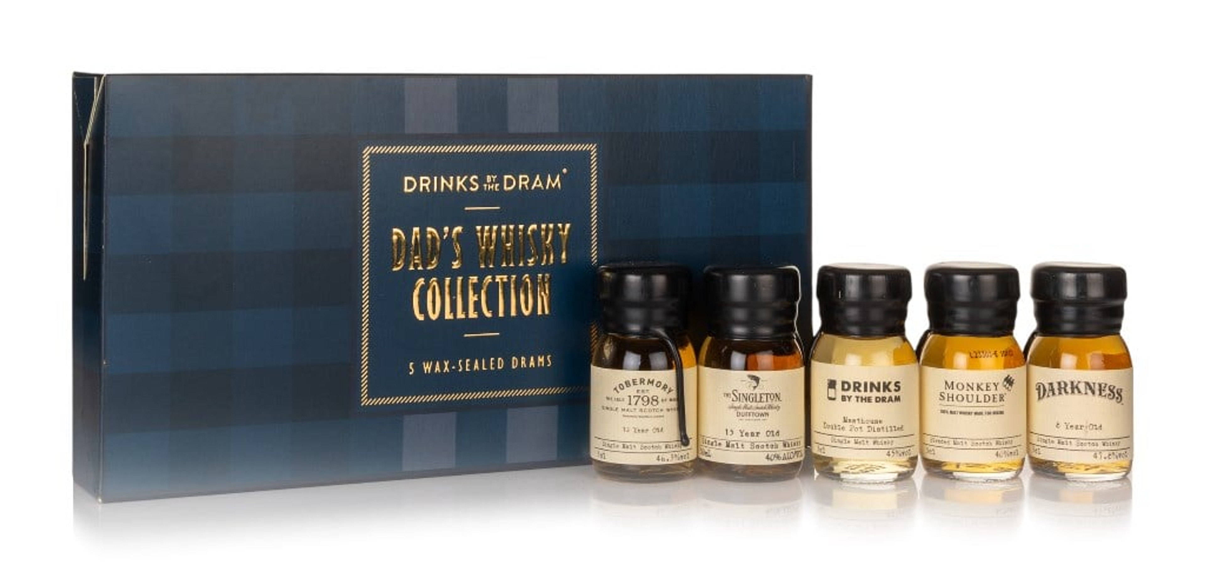 Dad's 5 Dram Whisky Tasting Set (Tartan Pattern) 15cl