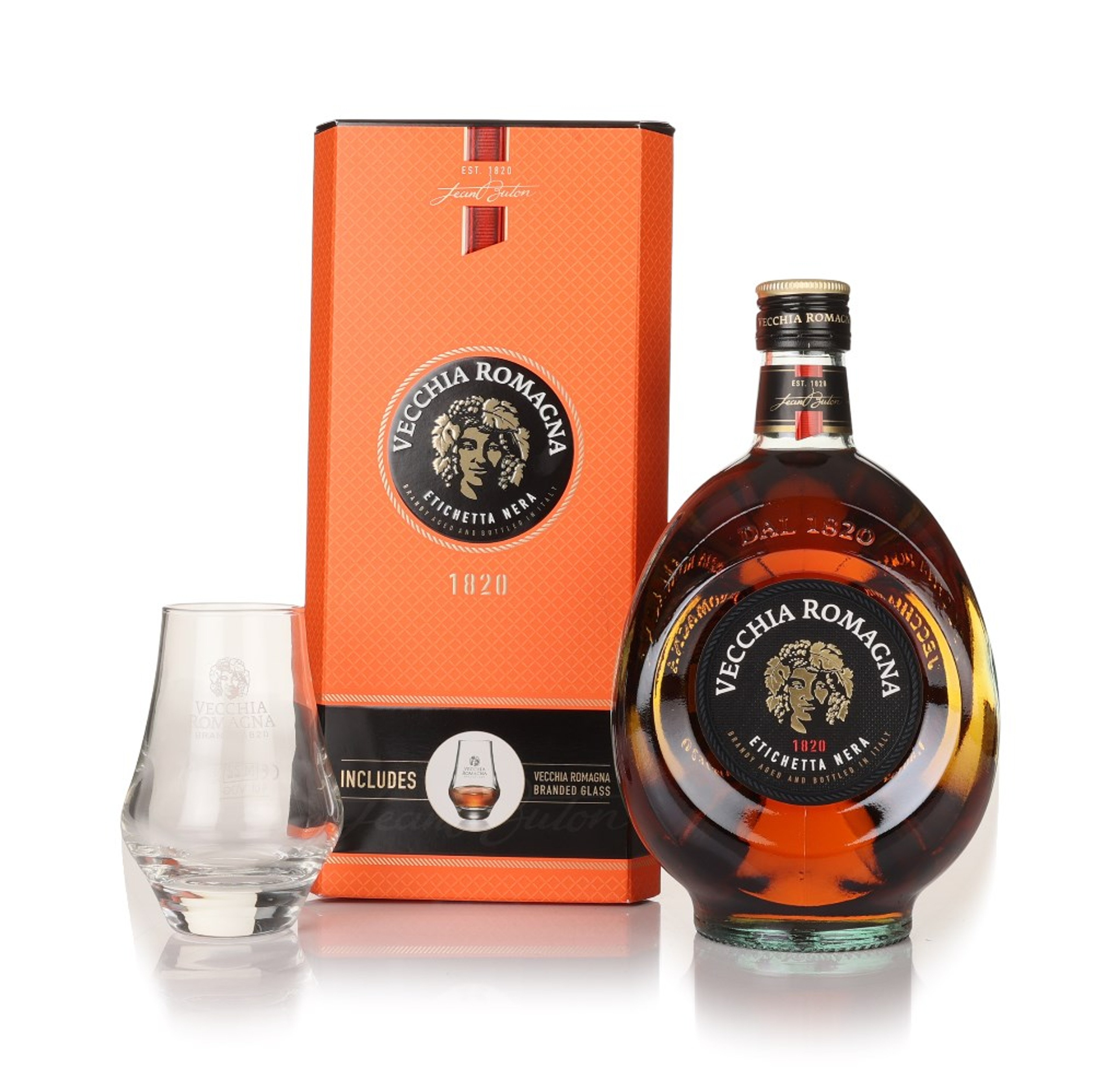 Vecchia Romagna - Etichetta Nera Gift Set with Glass 70cl