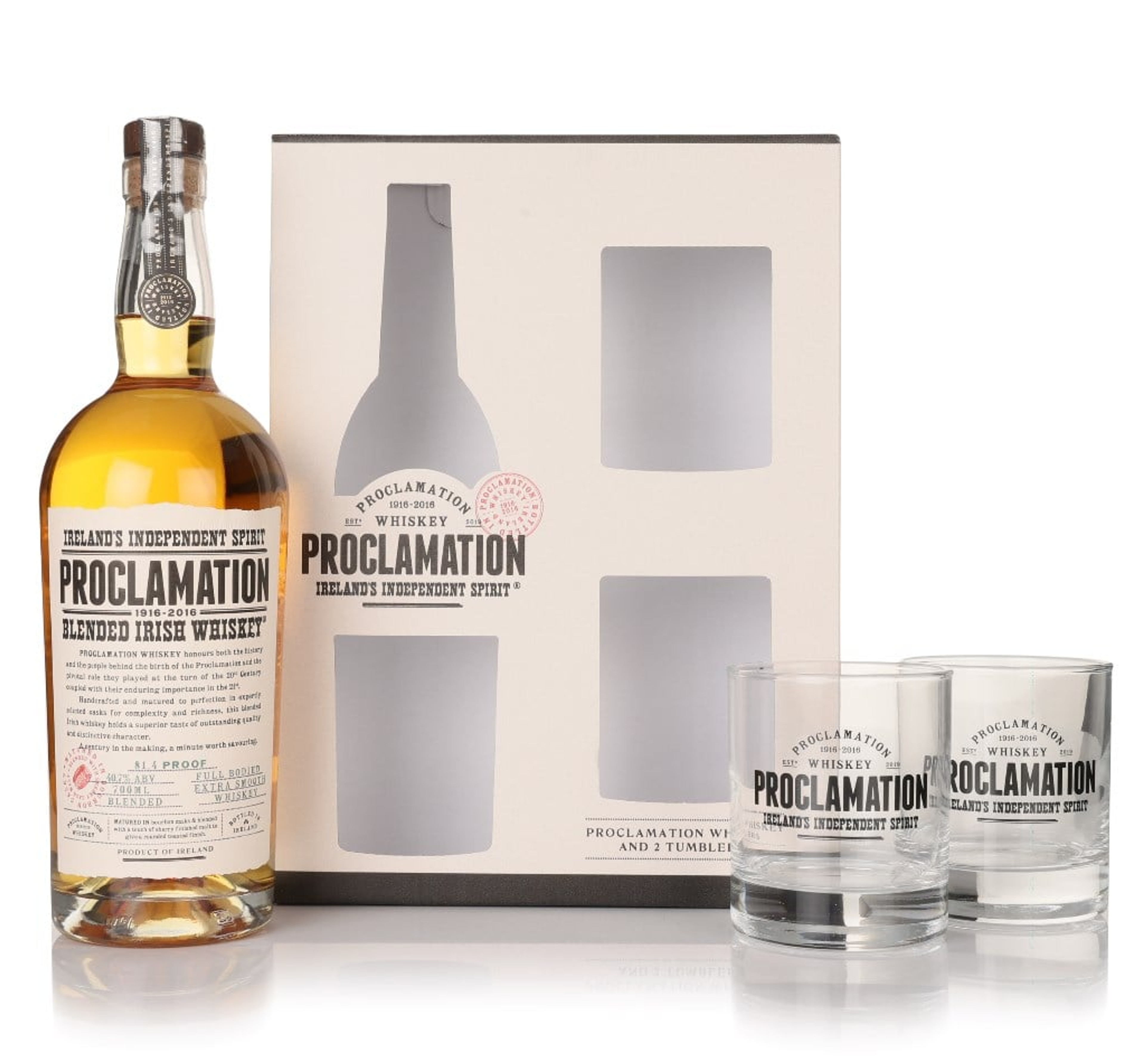 Proclamation Whiskey Gift Pack with 2x Tumbler Glasses 70cl